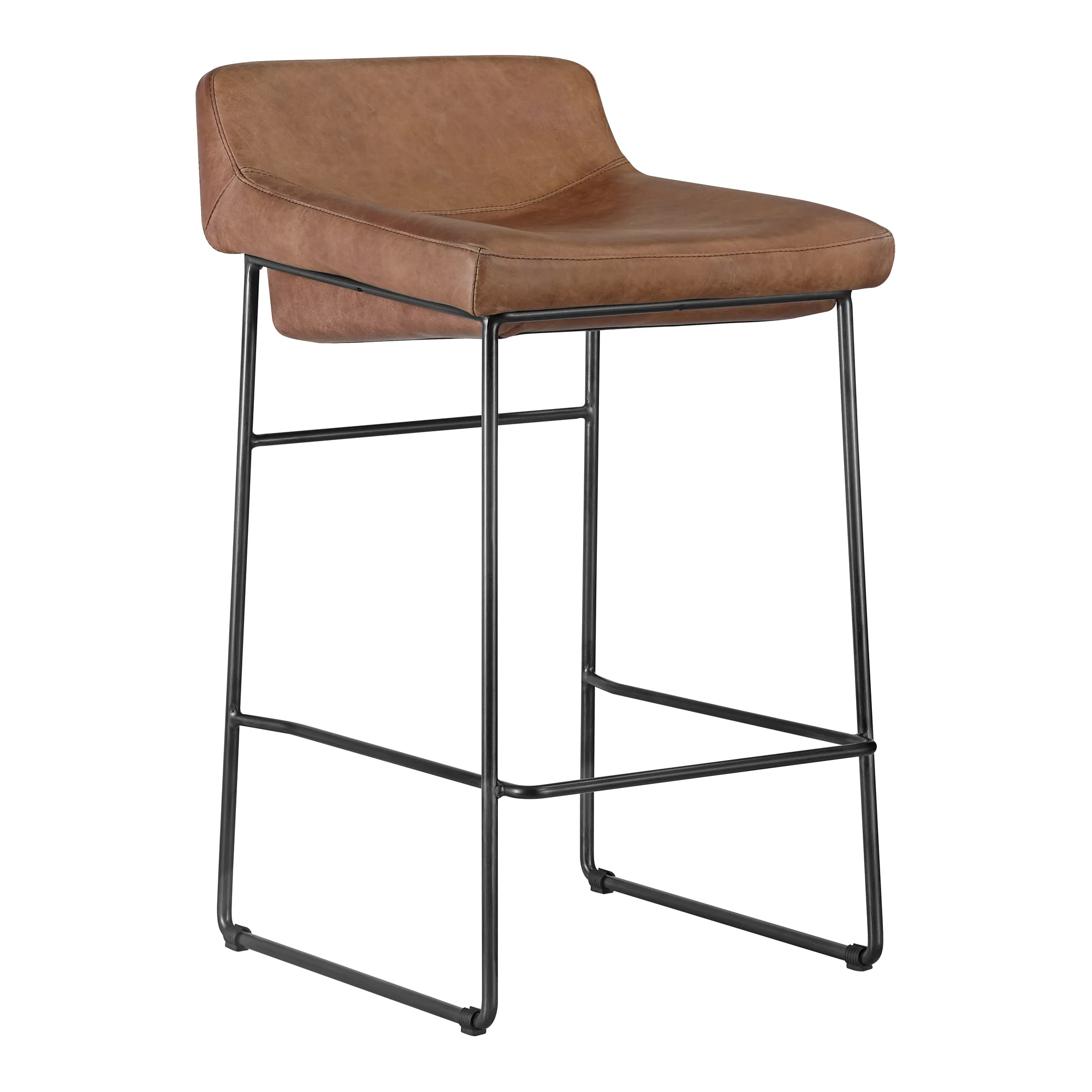 Starlet Counter Stool Open Road Brown Leather - Set Of Two - Image 6