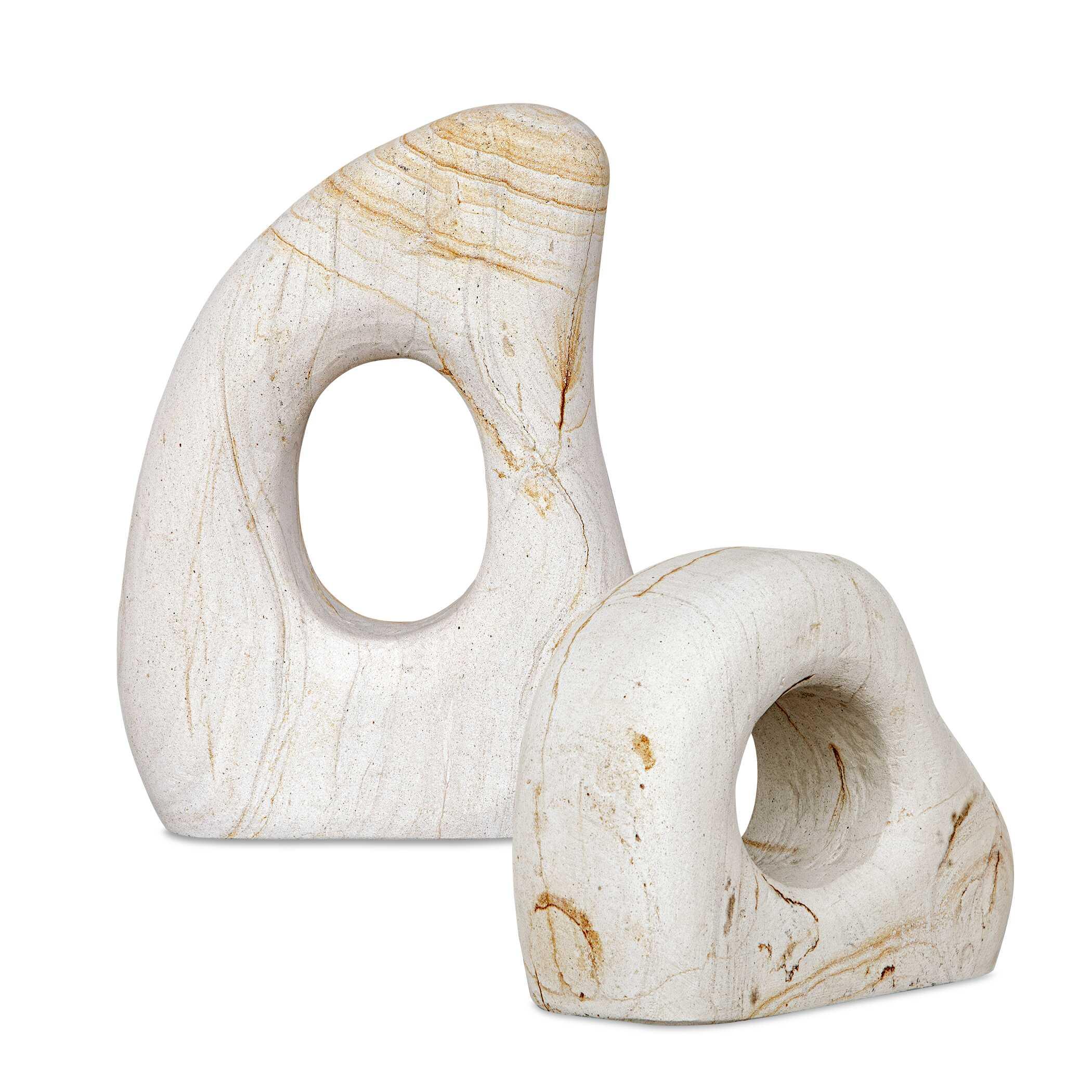 Stone Flow Outdoor Sculptures - Set of 2