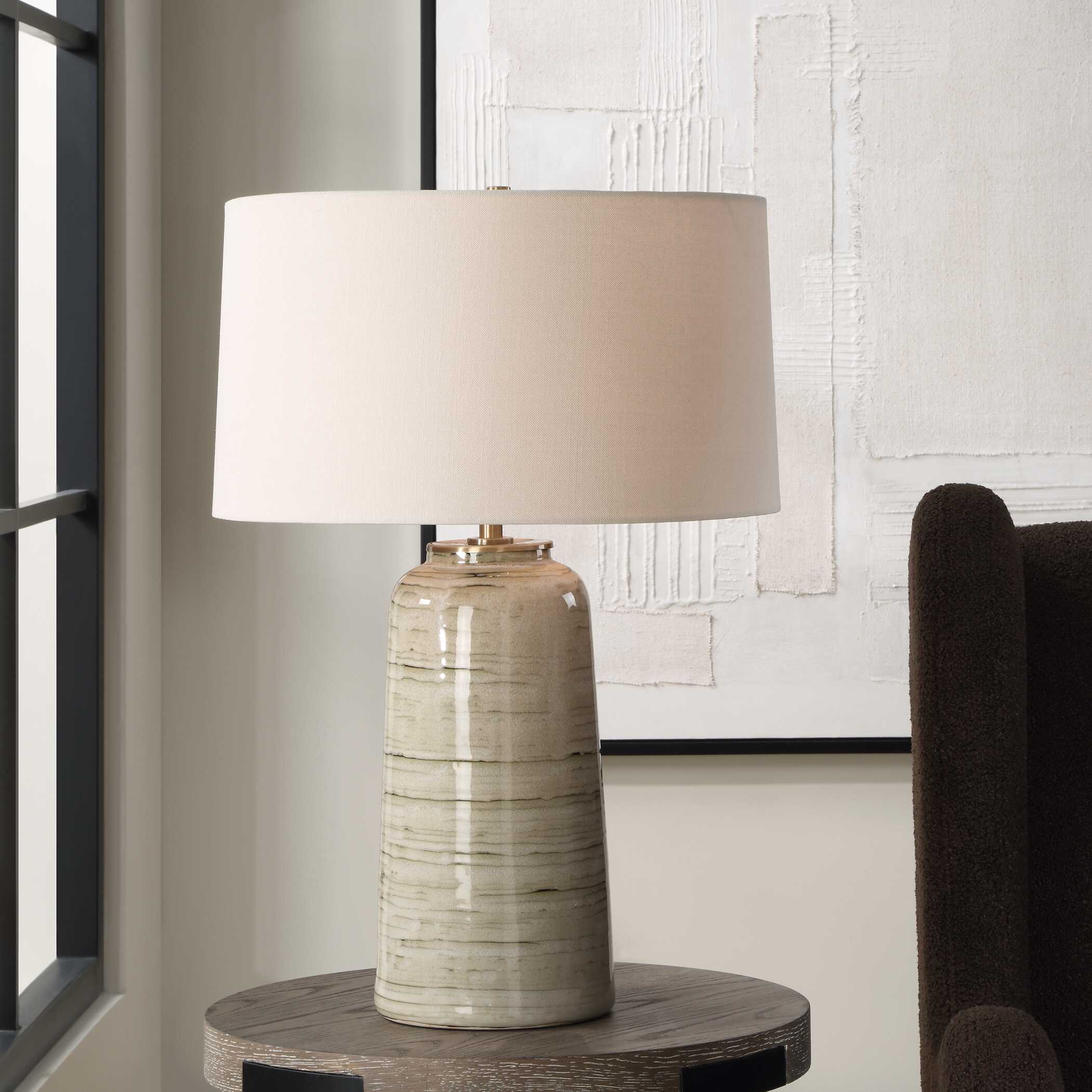 Strata Tan Glaze Table Lamp - Image 2