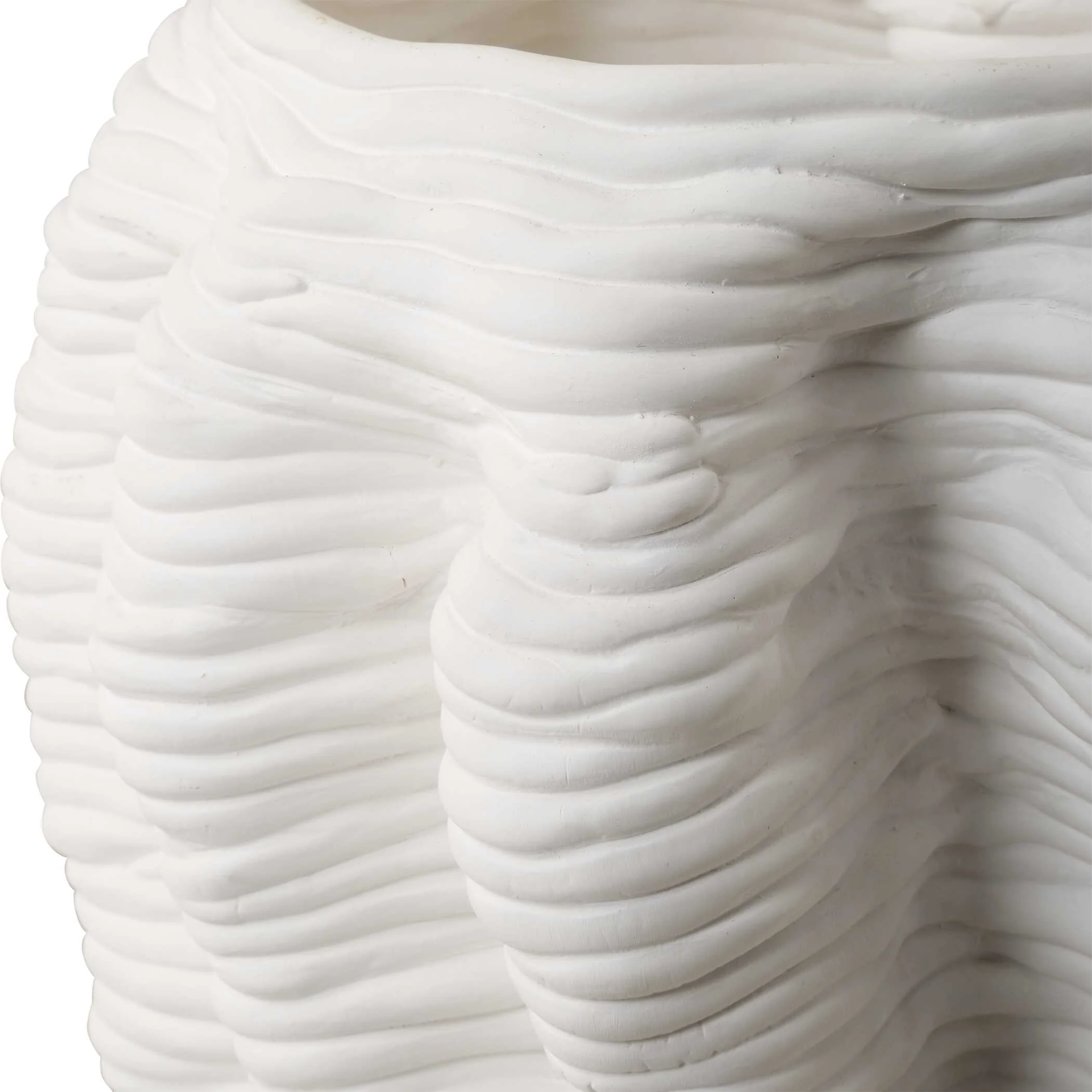 Stratified Matte White Vase - Image 4