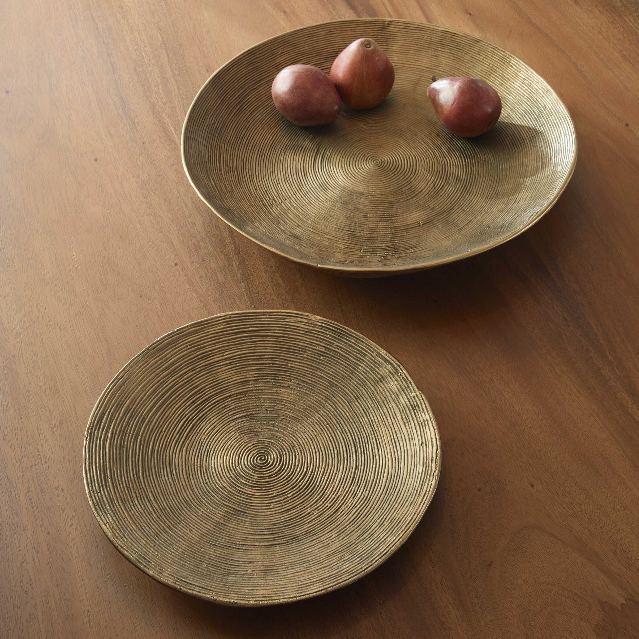 Stratum Round Brass Bowls - Set of 2 - Image 2