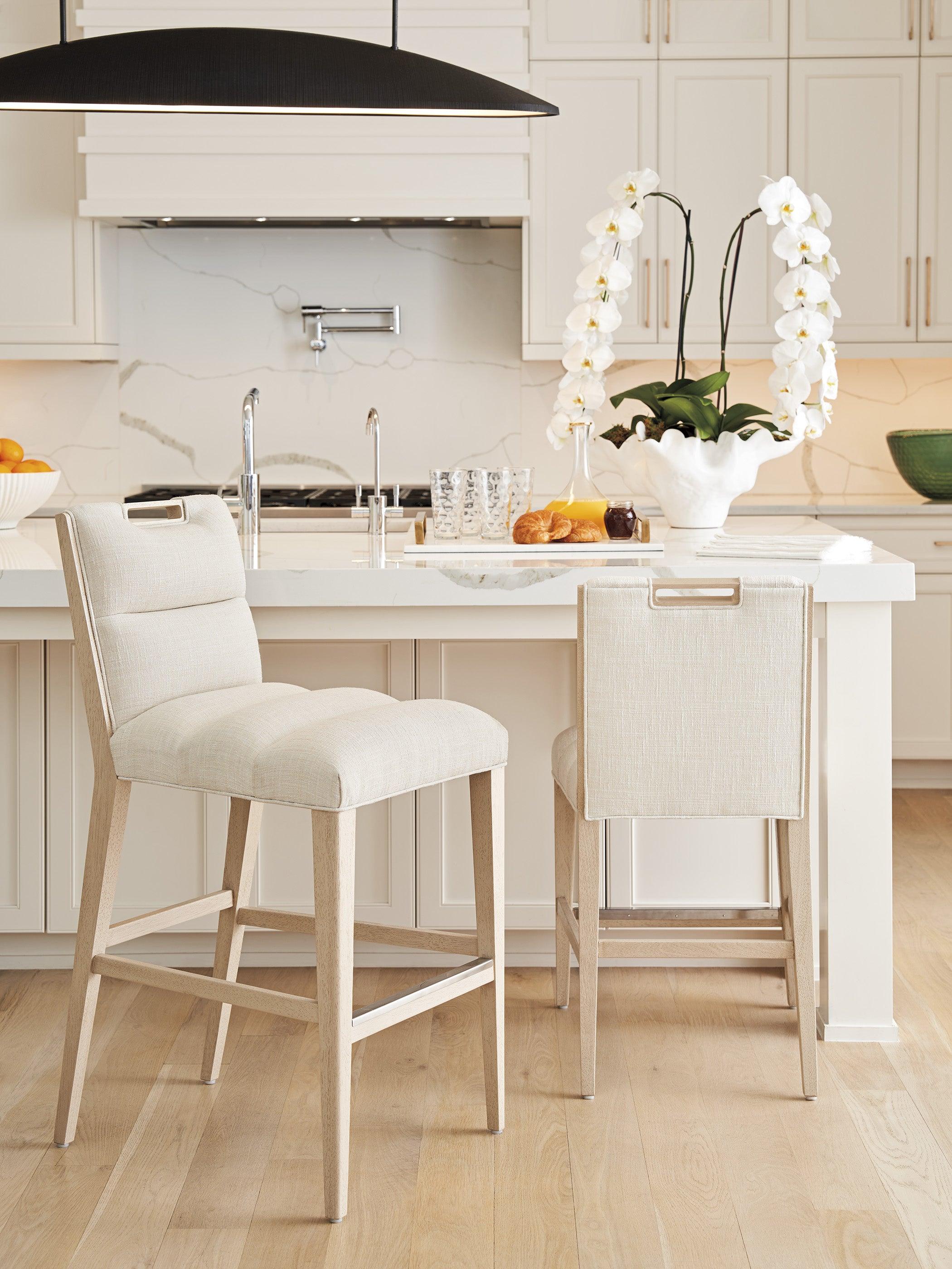 Sunset Key Greer Channeled Upholstered Counter Stool - Image 3