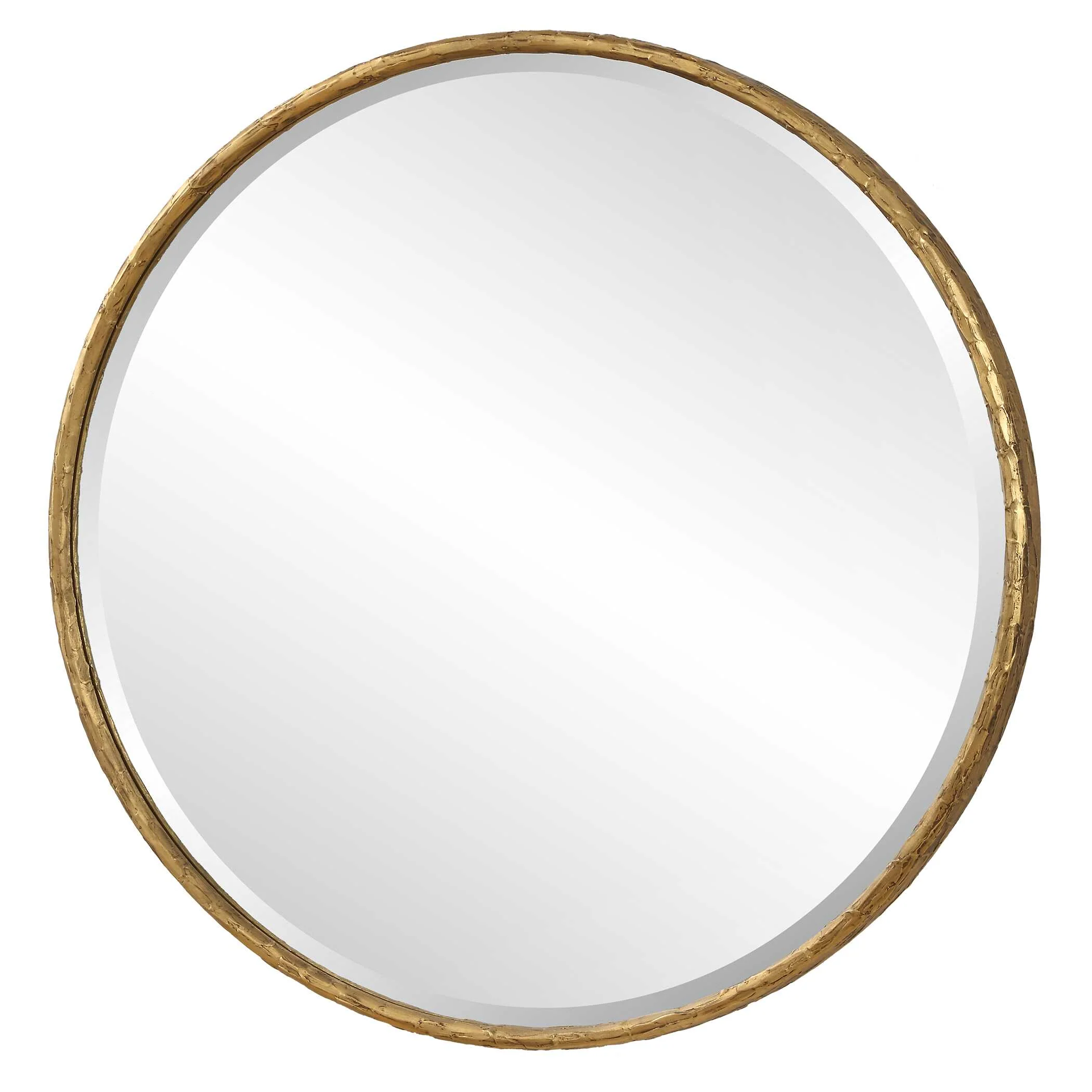 Sutton Aged Gold Round Mirror - Image 4