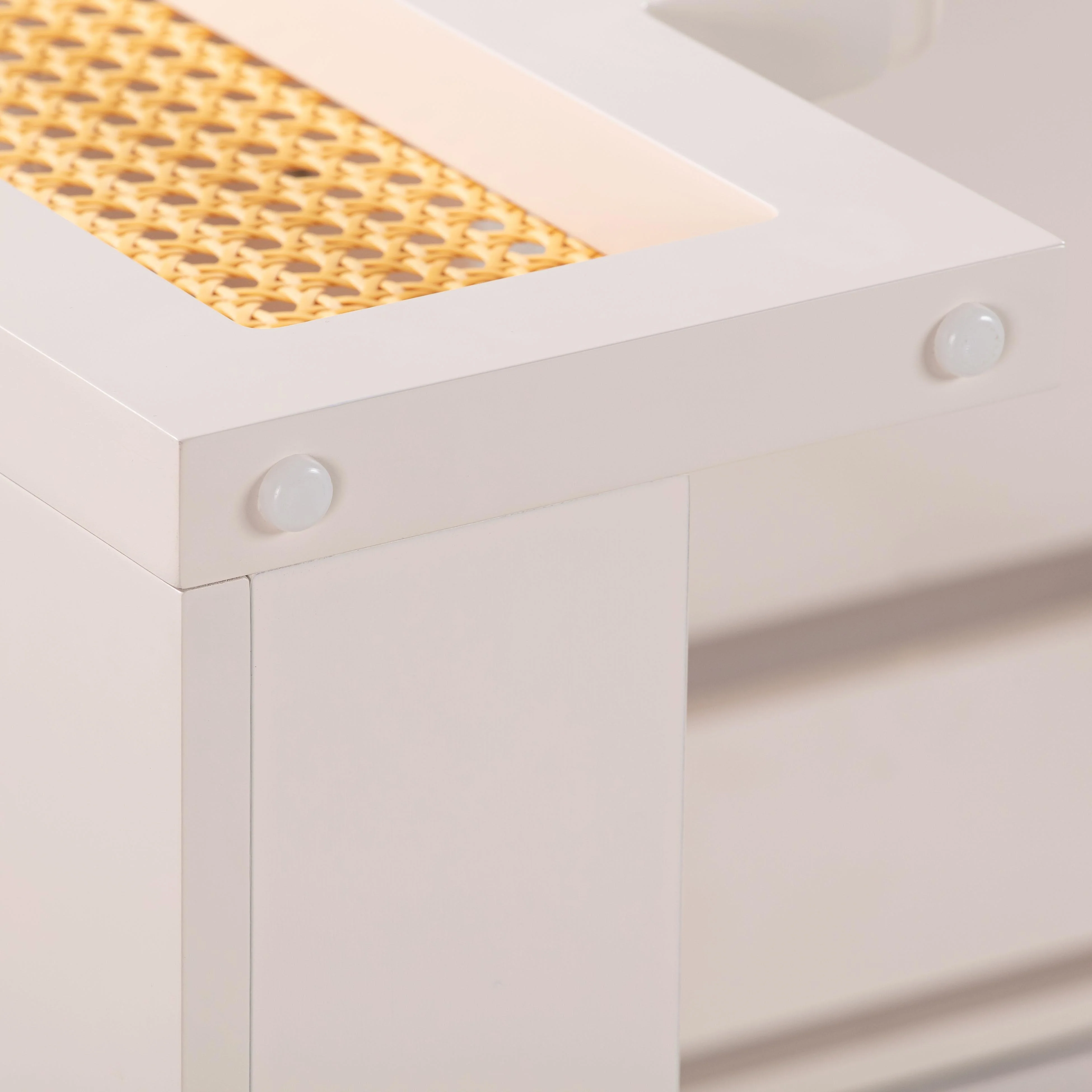 Suzie Cream & Rattan Executive Desk - Image 7
