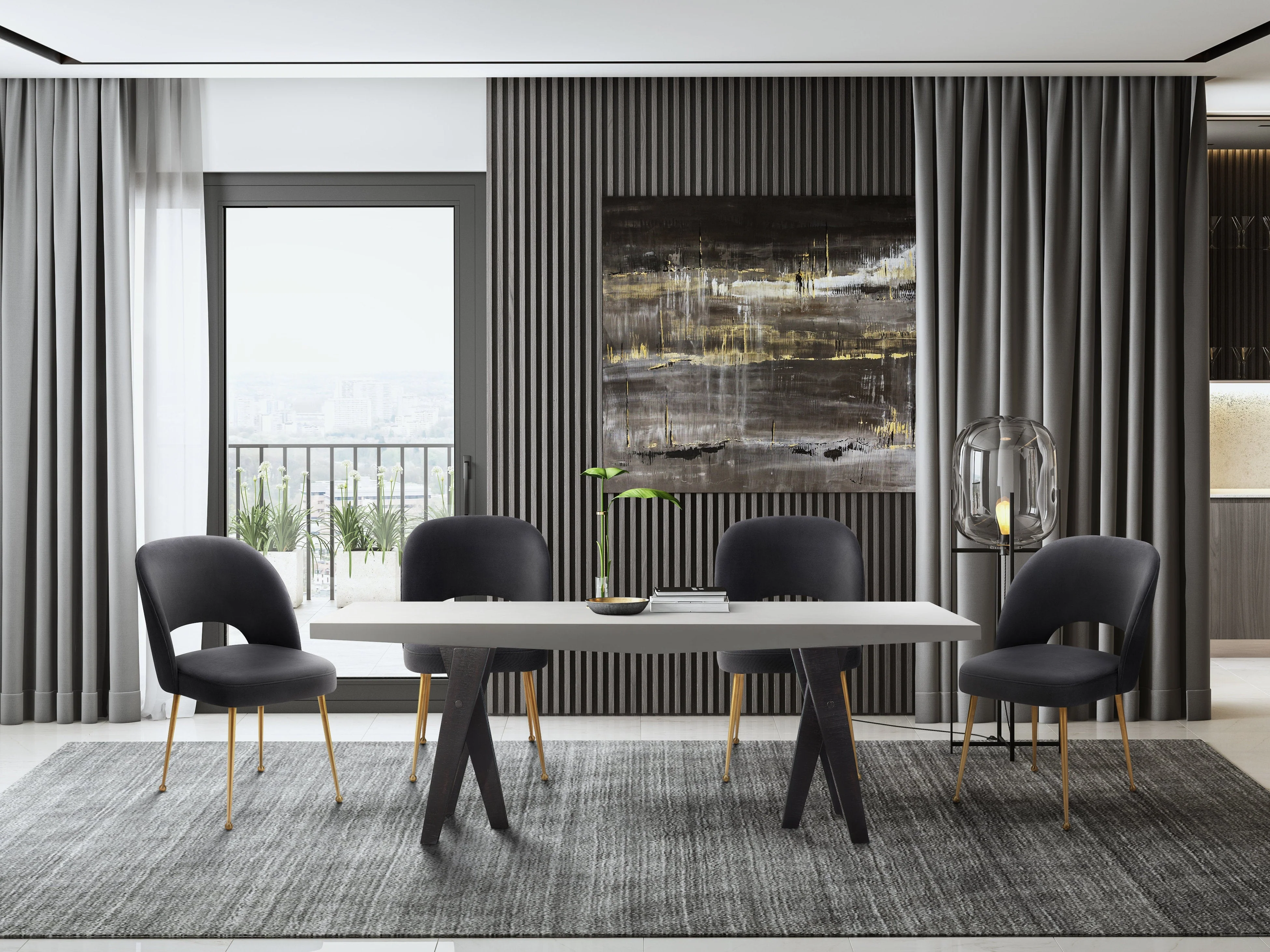 Swell Dark Grey Velvet Chair - Image 2