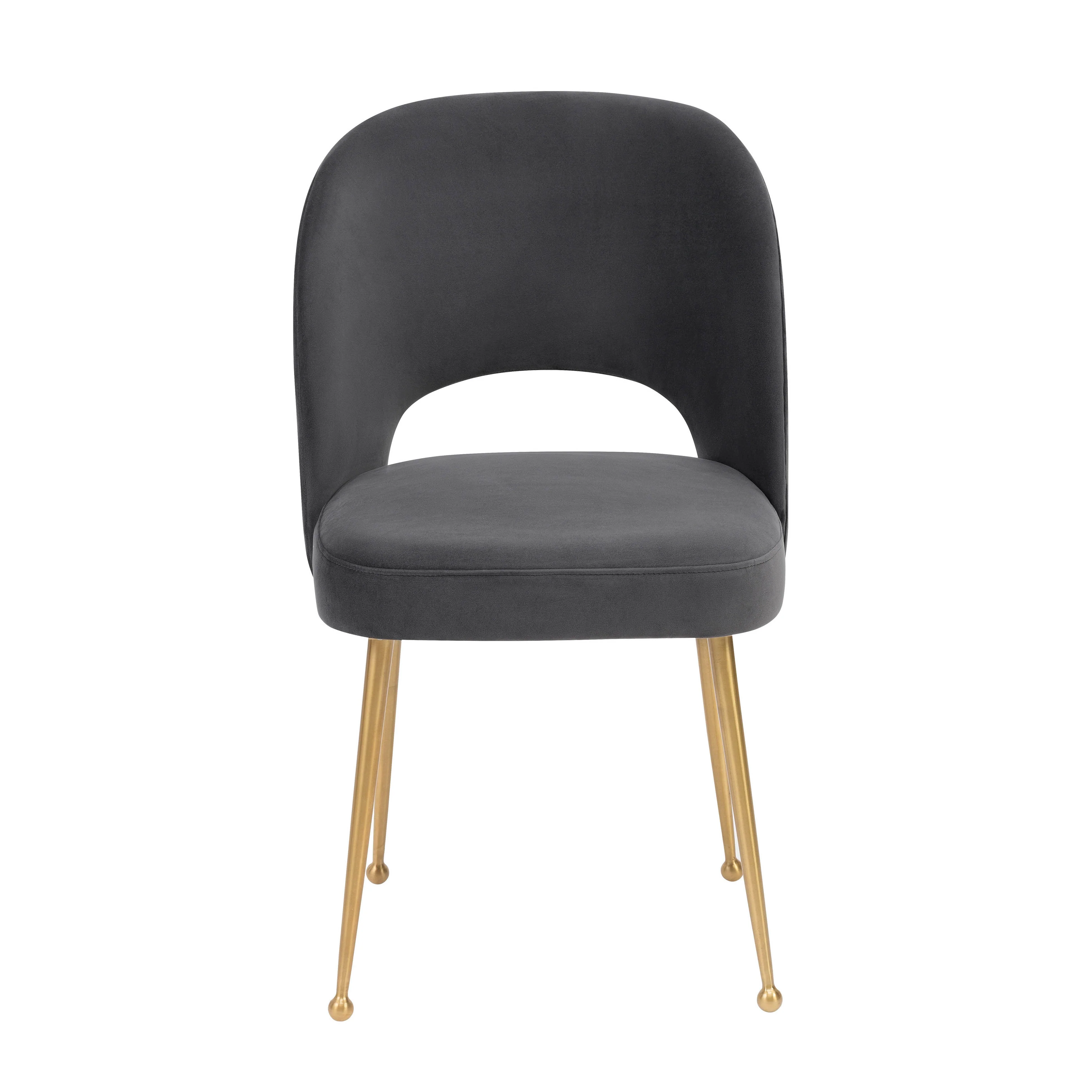 Swell Dark Grey Velvet Chair - Image 3