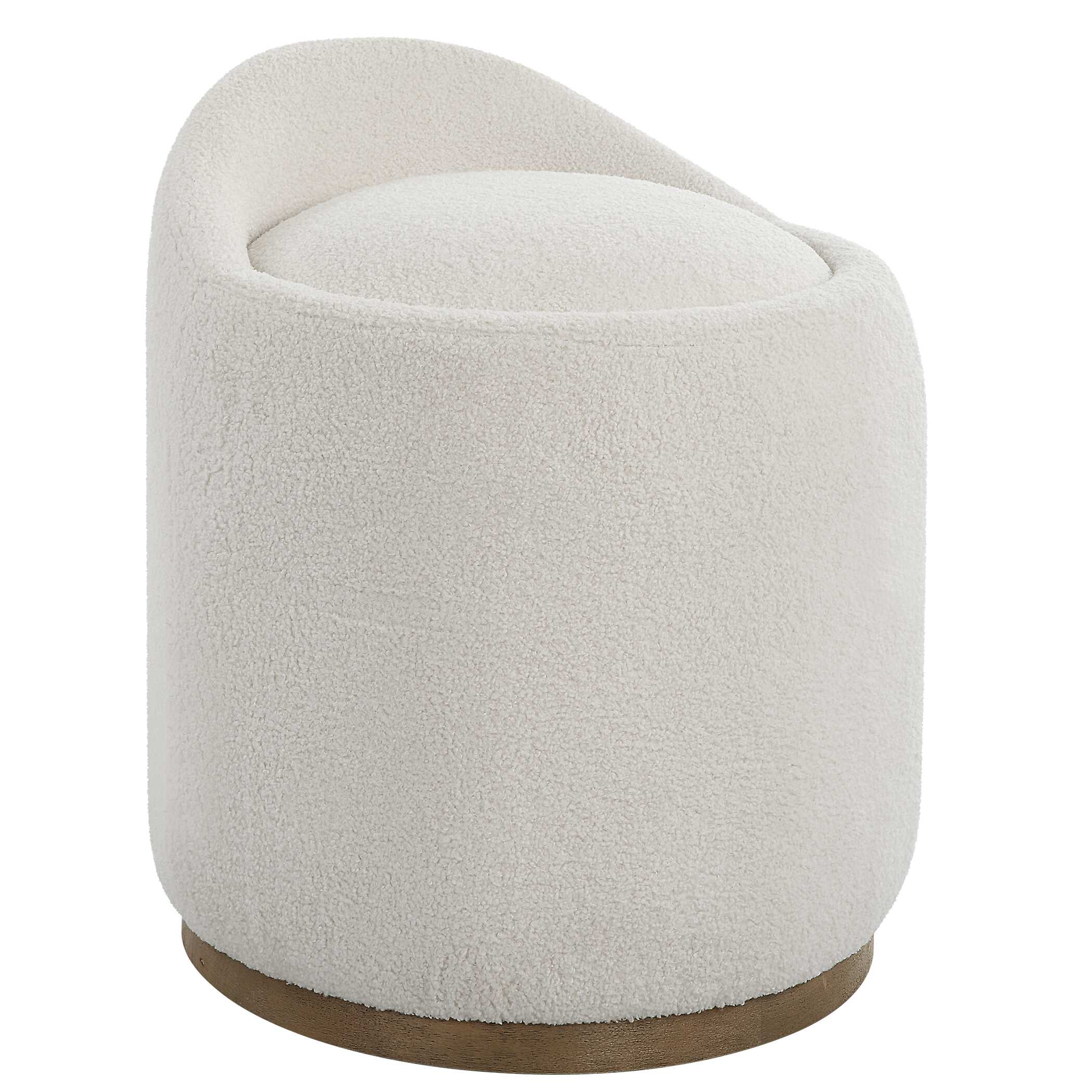 Swirl Swivel Sheepskin Ottoman - Image 4