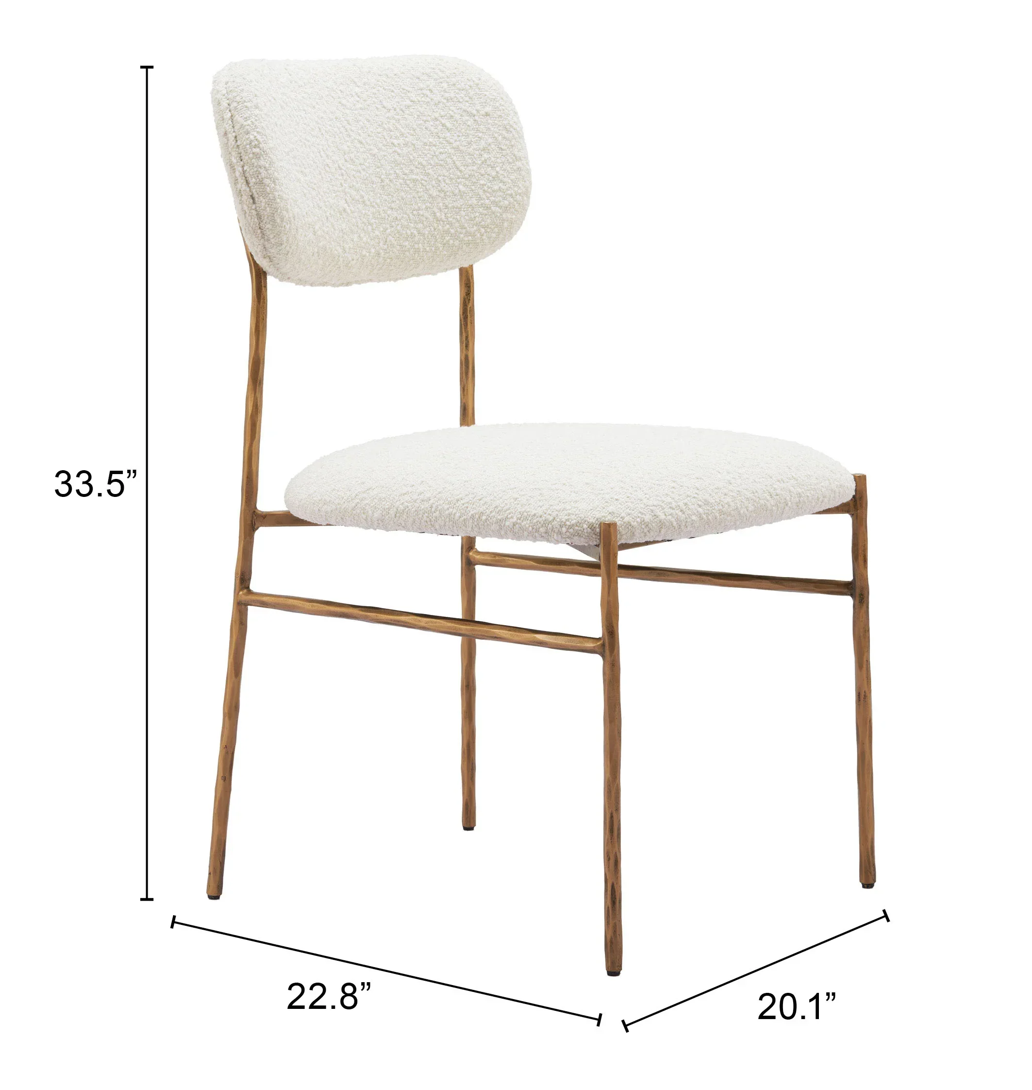 Sydhavnen Dining Chair Cream & Gold - Set of 2 - Image 7
