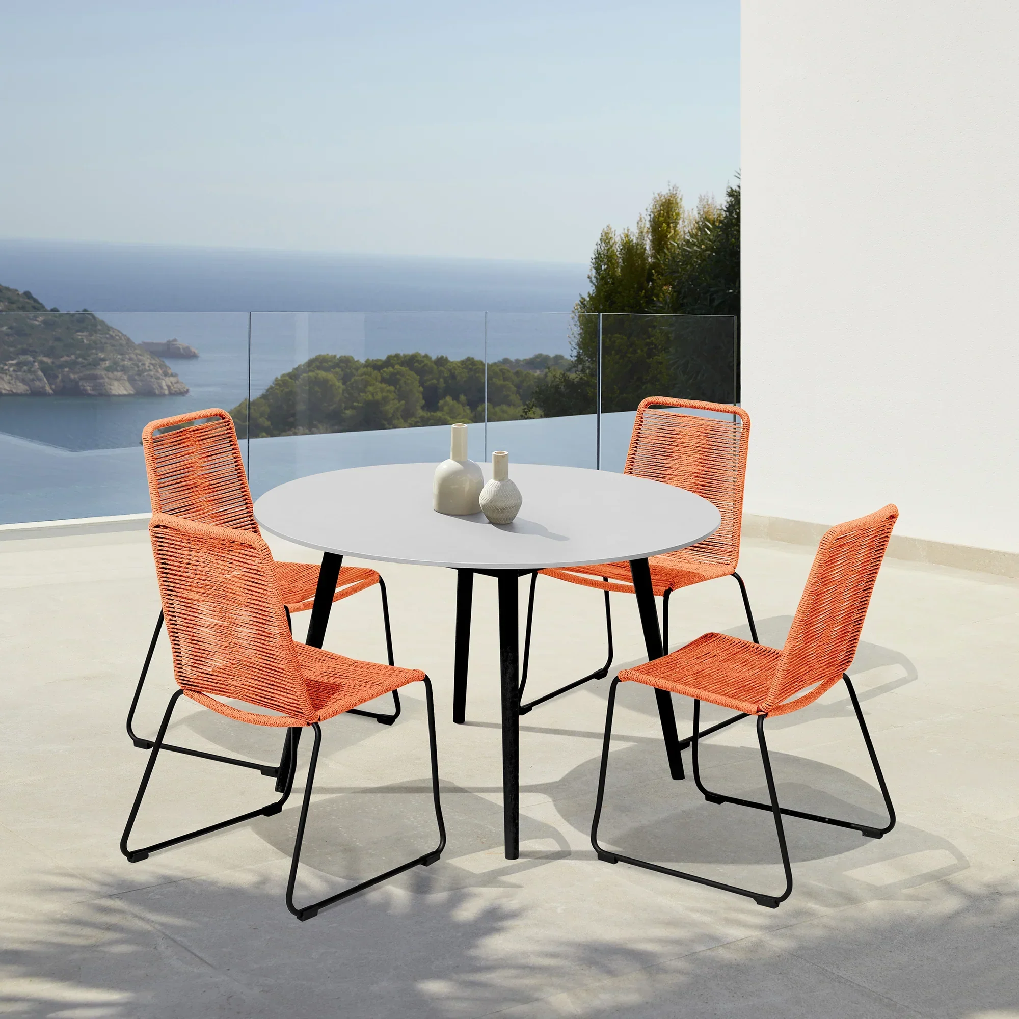 Sydney and Shasta 5 Piece Patio Outdoor Dining Set - Image 40