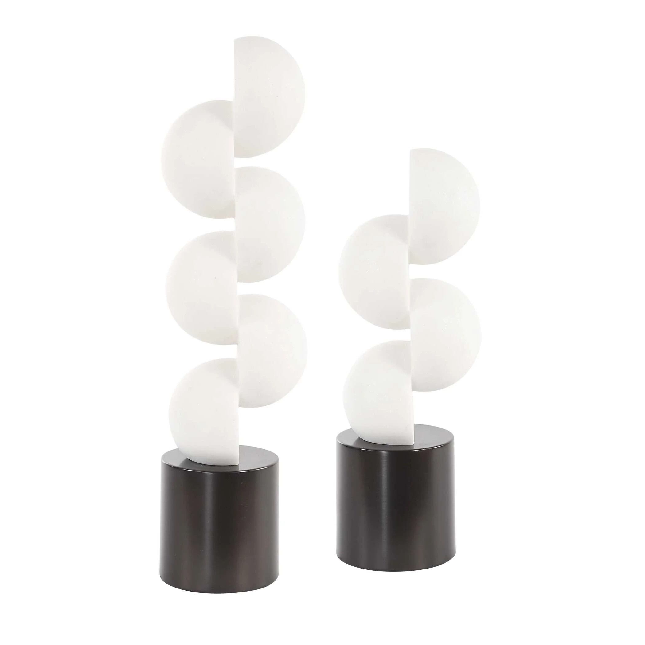 Symmetry White Sculptures - Set of 2 - Image 4