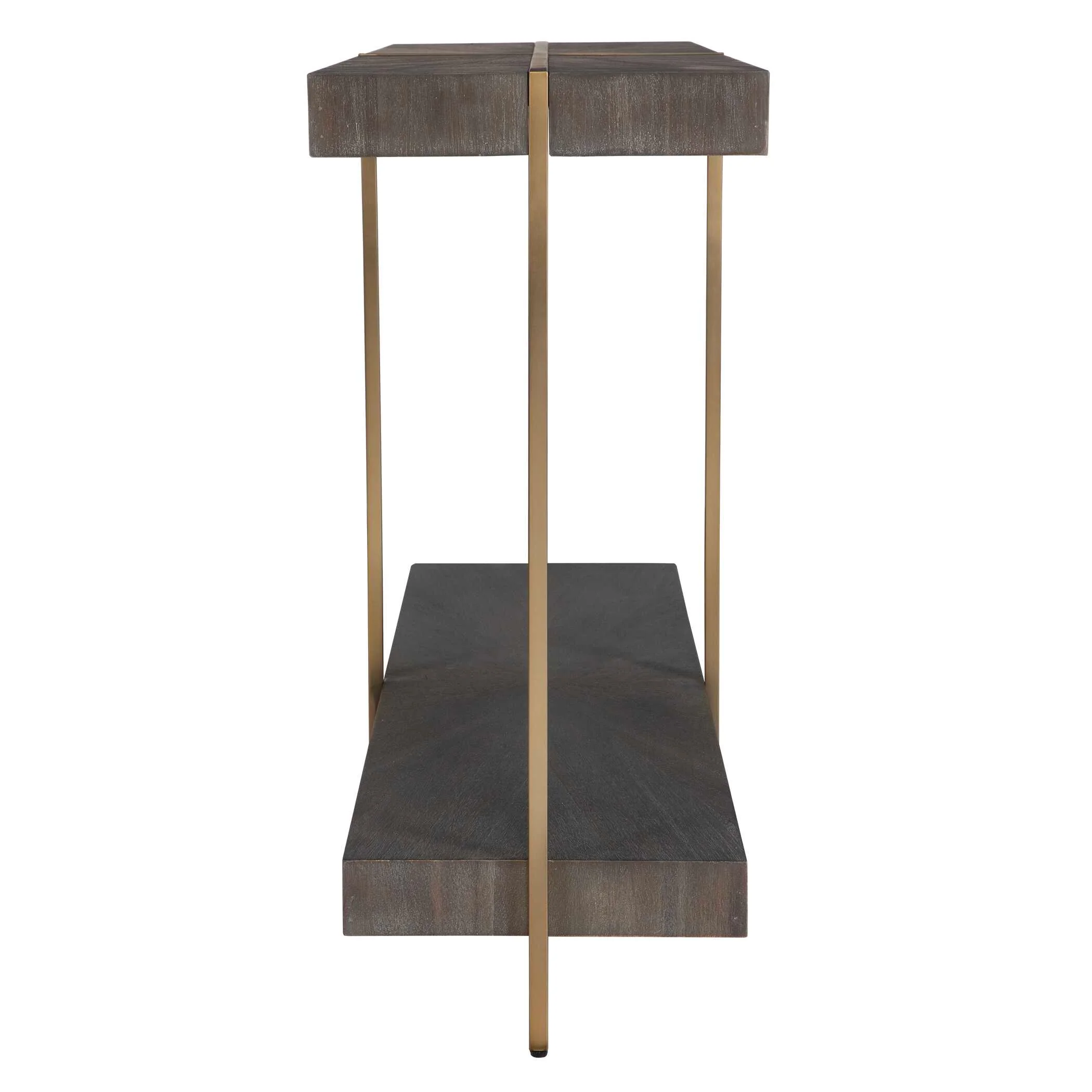 Taja Modern Brass / Wood Console Table - Image 5