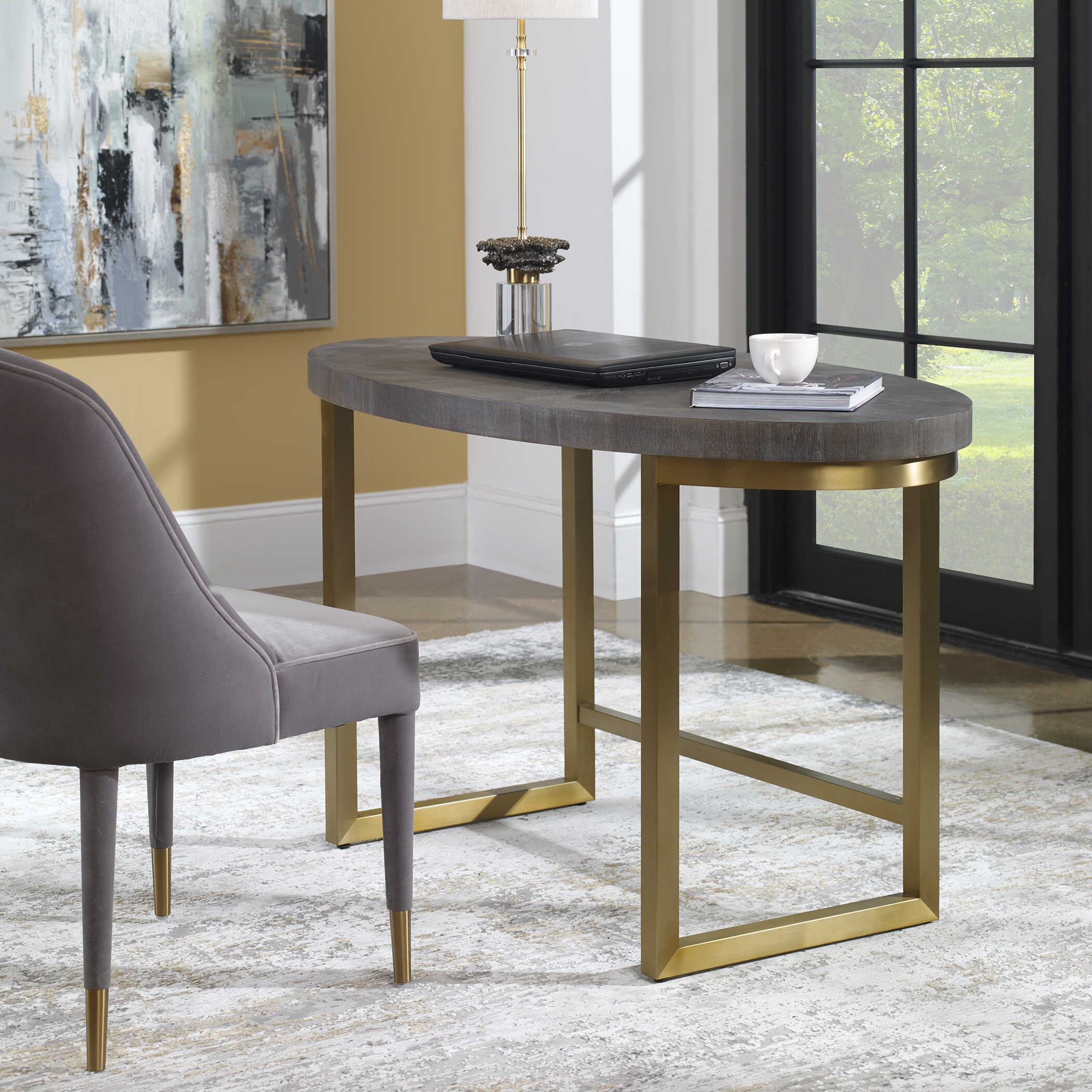 Taja Walnut Oval Desk - Image 2