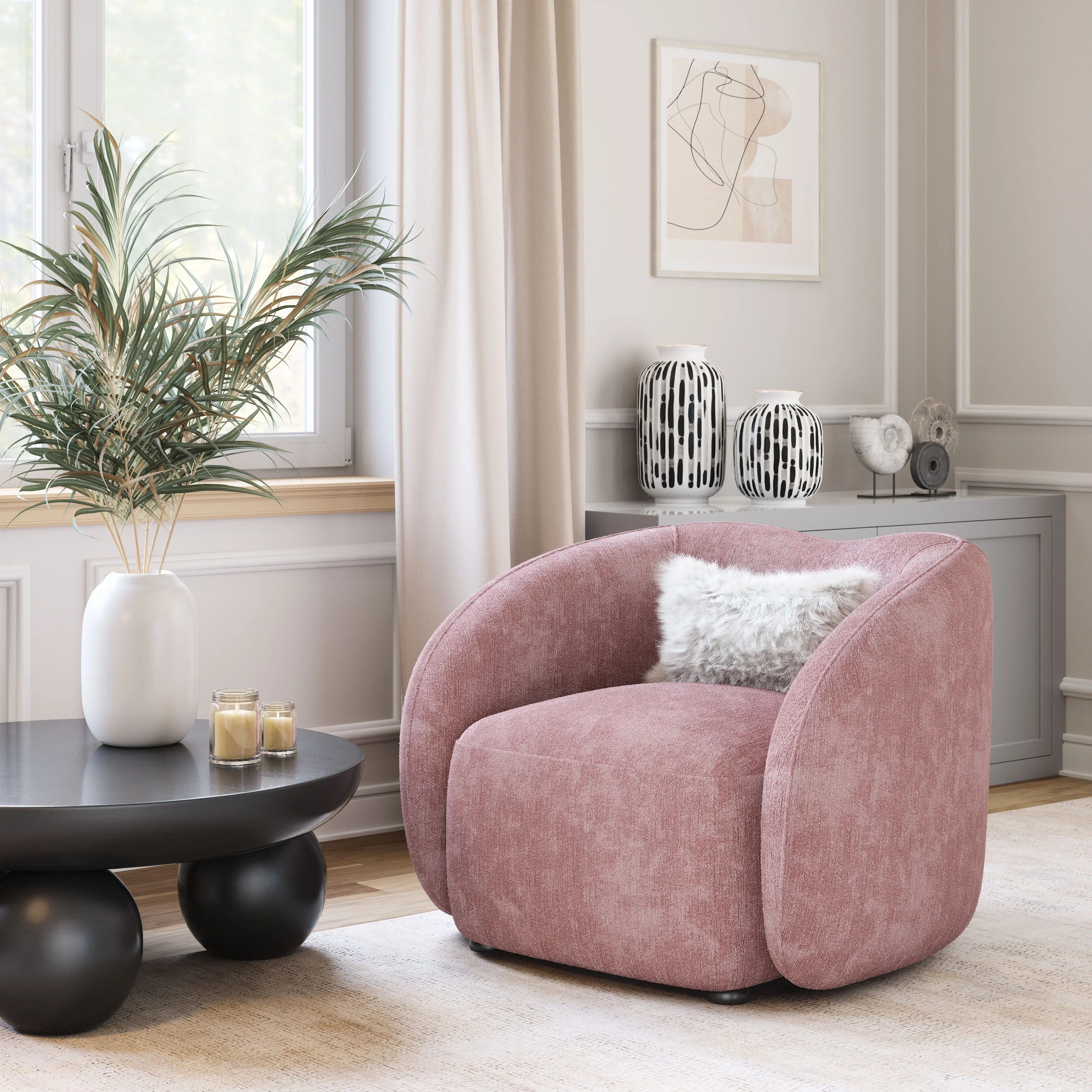 Tallin Accent Chair Mauve Pink - Image 2