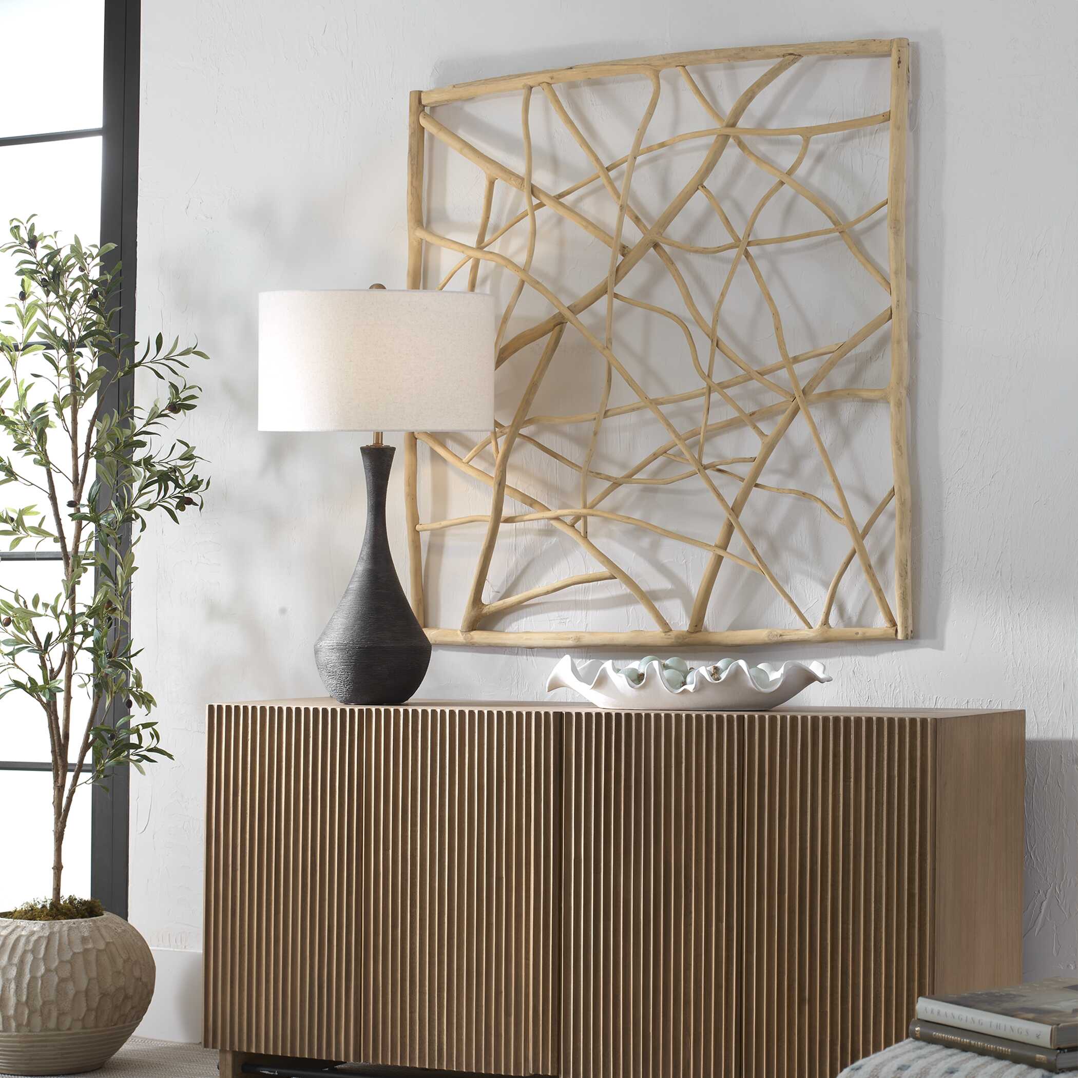 Tangled Up Outdoor Teak Wall Decor - Image 3