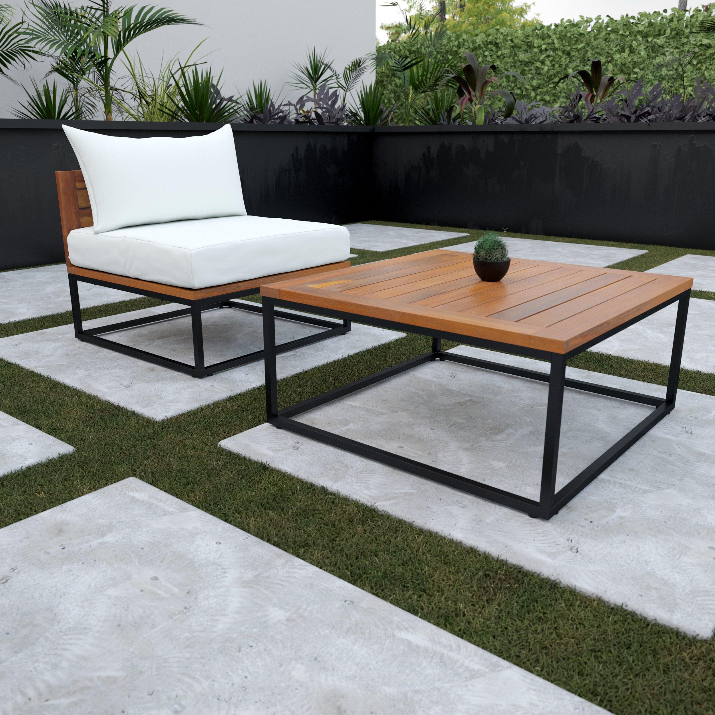 Taradale Outdoor Coffee Table and Chair Set – 2pc - Image 2