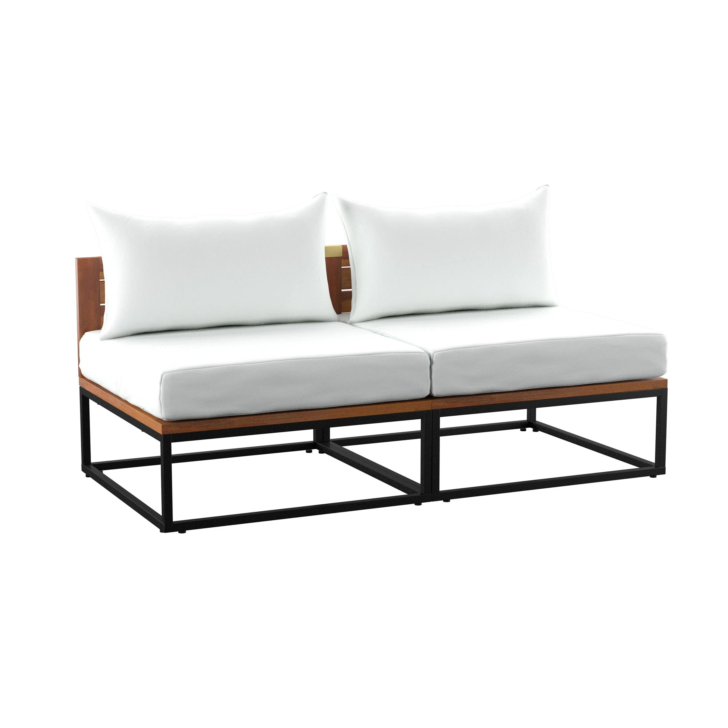 Taradale Outdoor Coffee Table and Modular Loveseat Set – 2pc