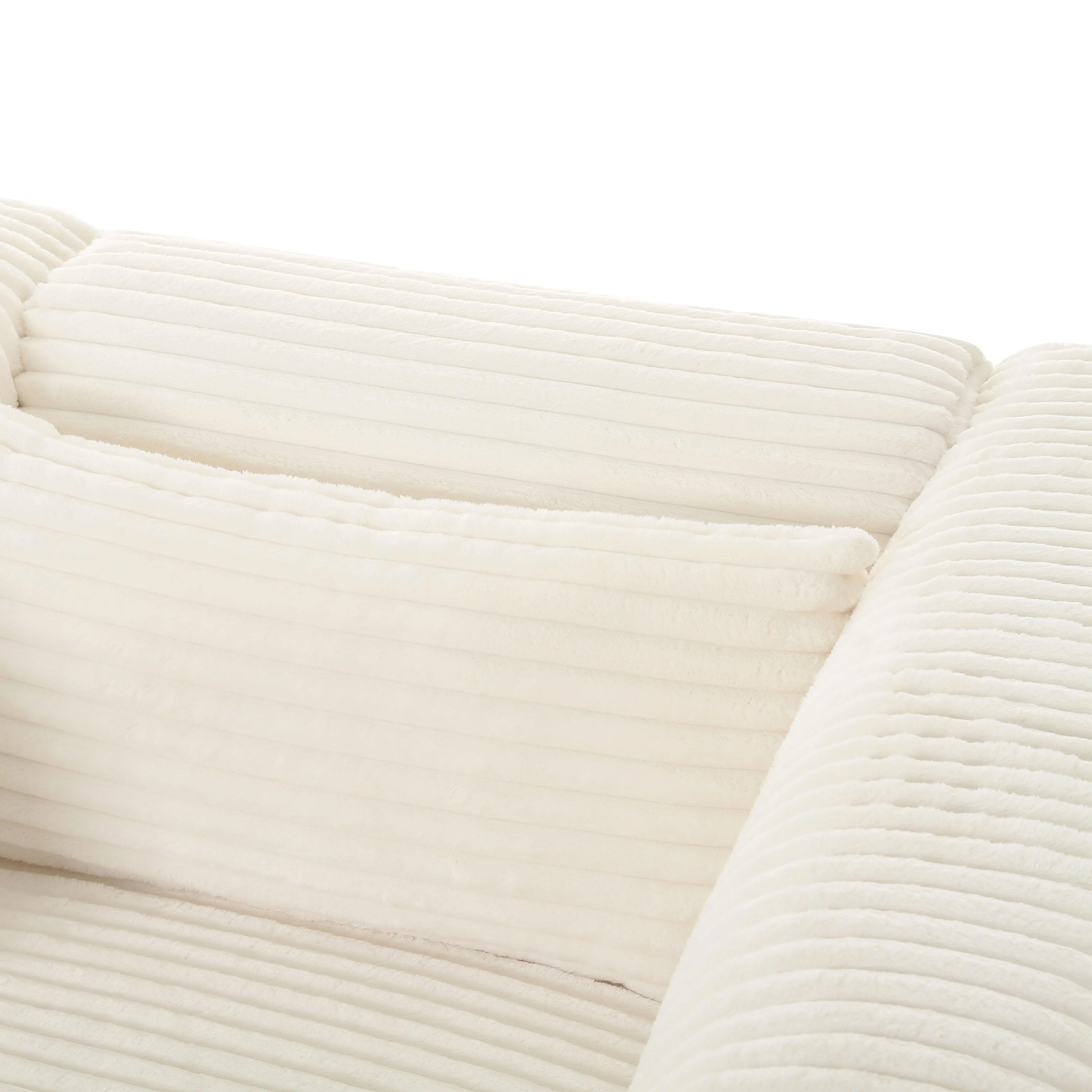 Tarra Fluffy Oversized Cream Corduroy Modular Sofa - Image 5