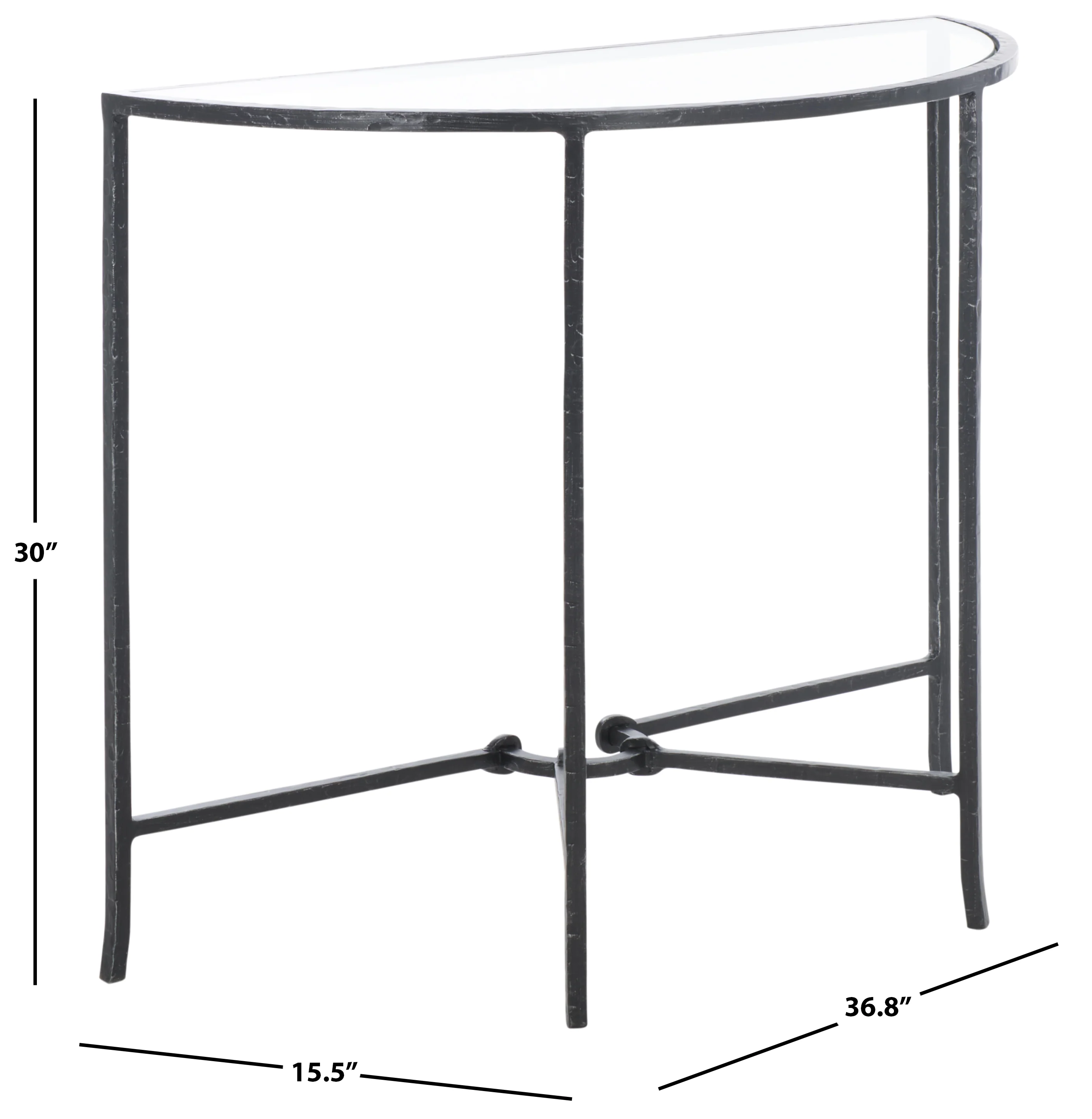 Tauri Forged Metal Half Moon Console Table - Image 15