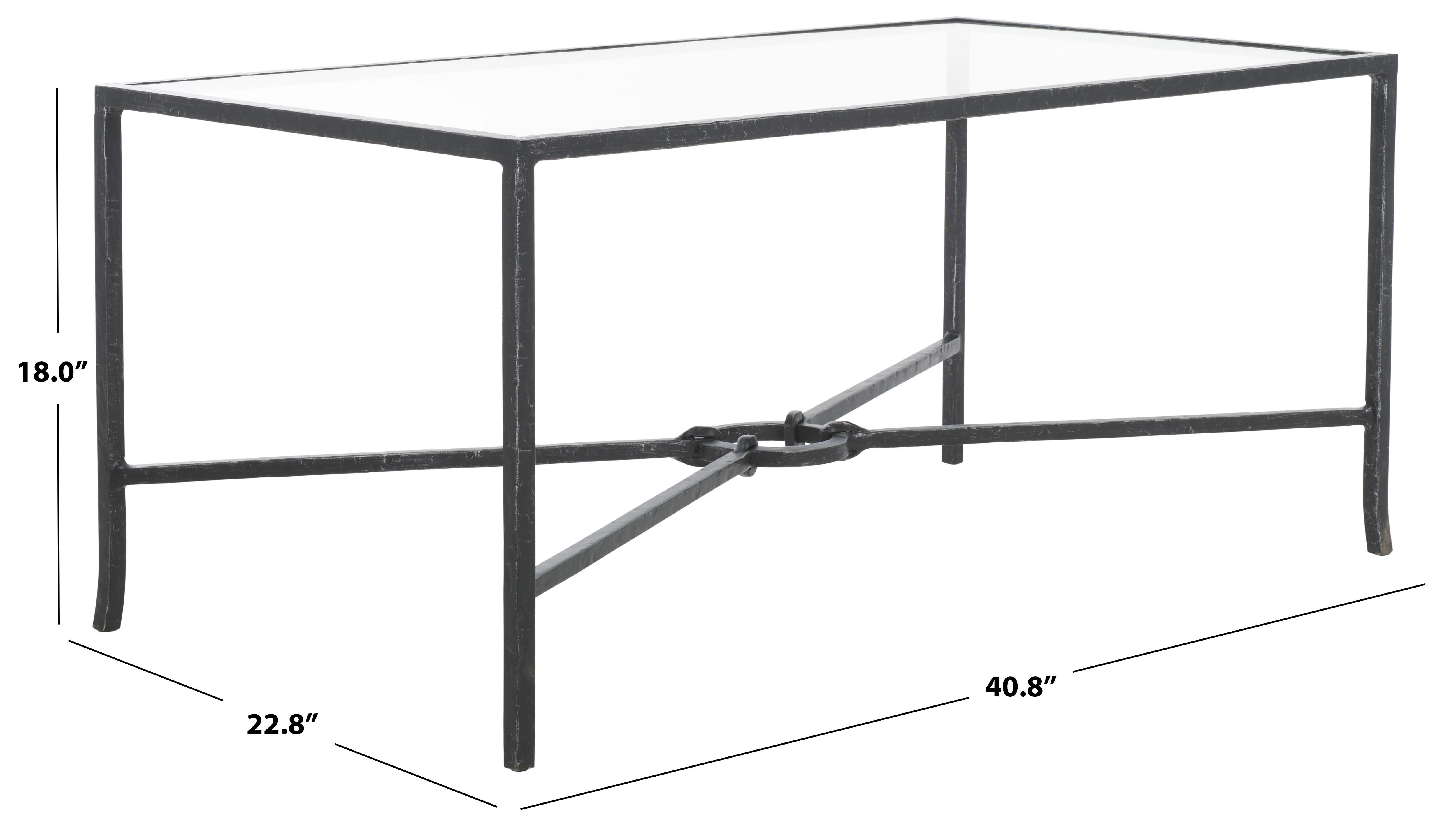 Tauri Forged Metal Rectangle Coffee Table - Image 17