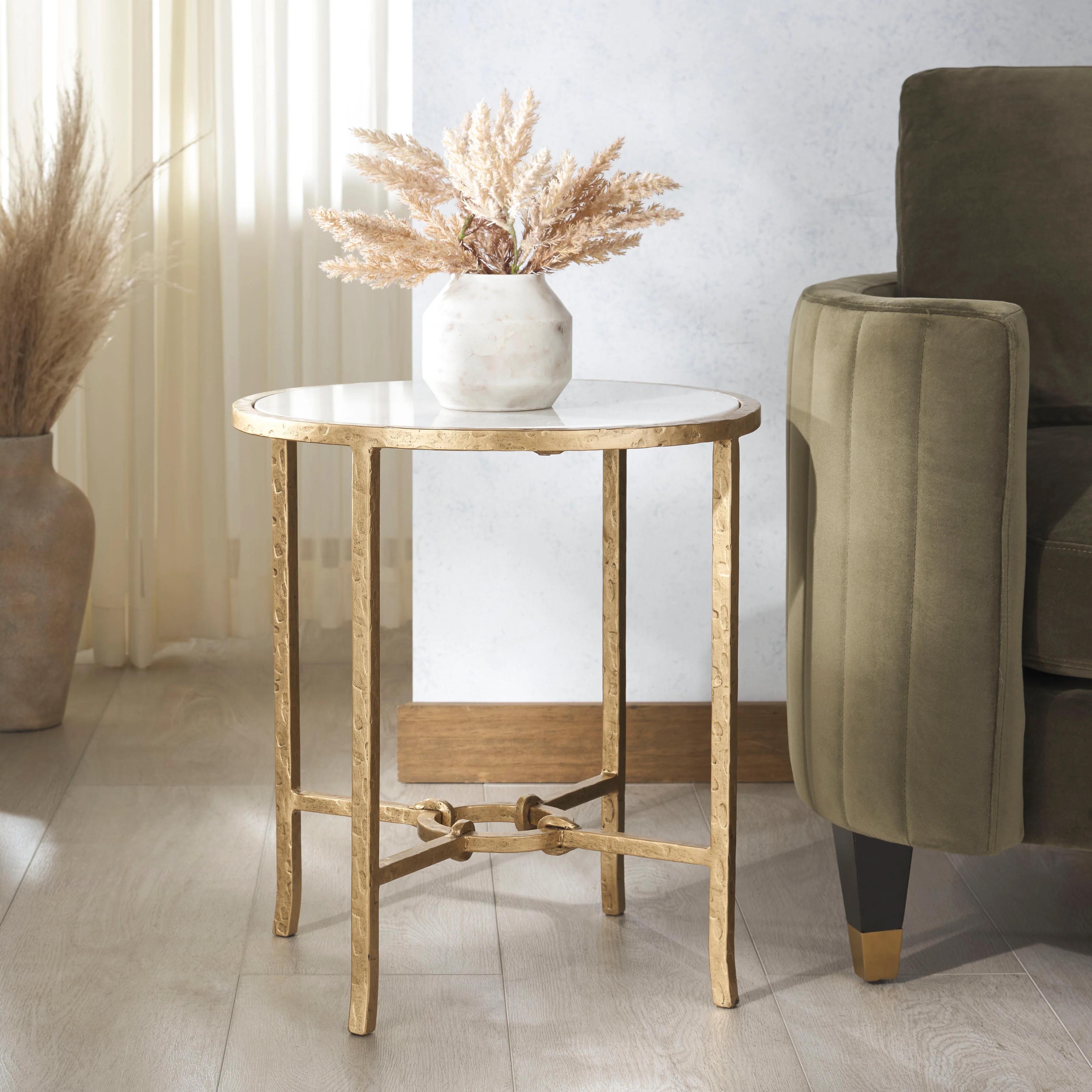 Tauri Forged Metal Round Accent Table - Image 18