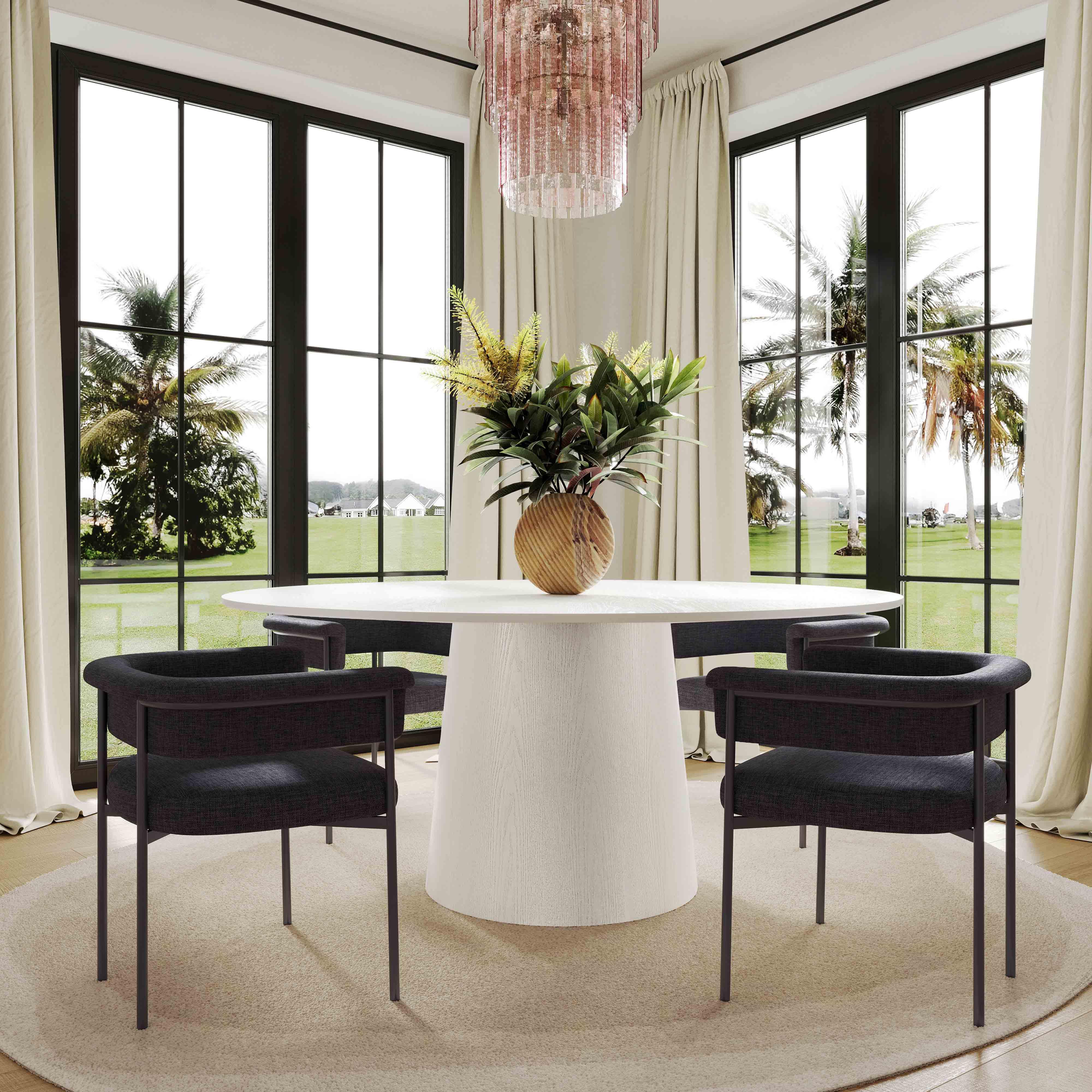 Taylor Black Performance Linen Dining Chair - Set of 2 - Image 2