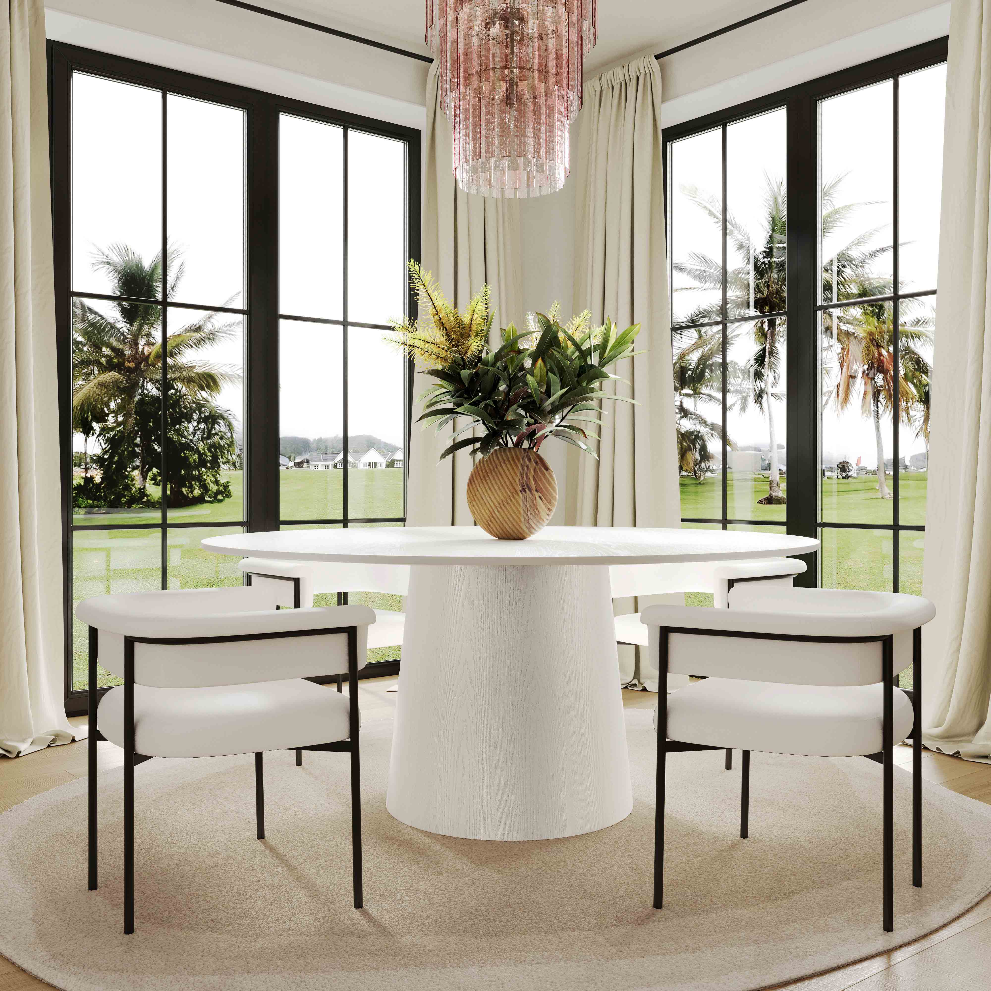 Taylor Cream Performance Linen Dining Chair - Set of 2 - Image 2