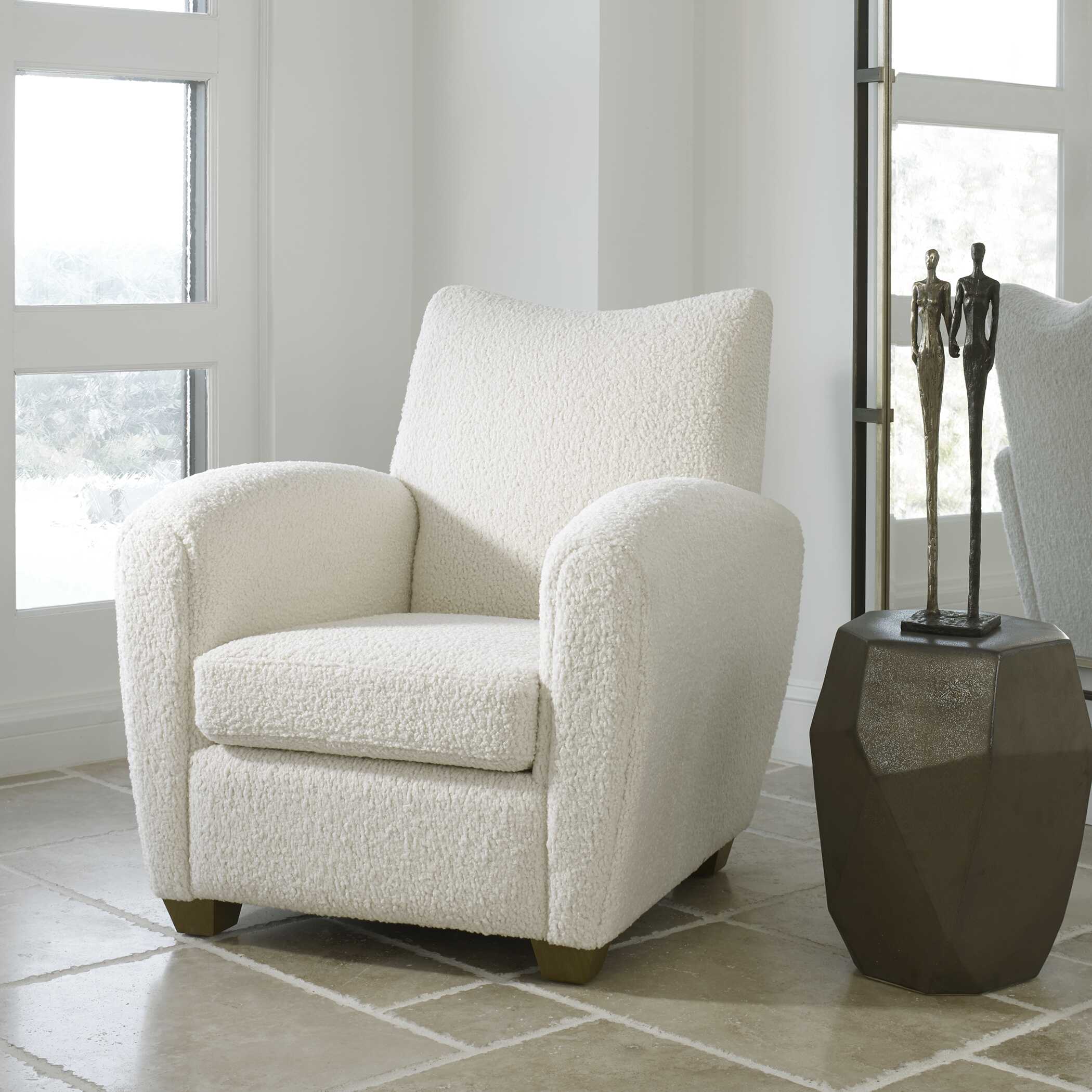 Teddy White Shearling Accent Chair - Image 3