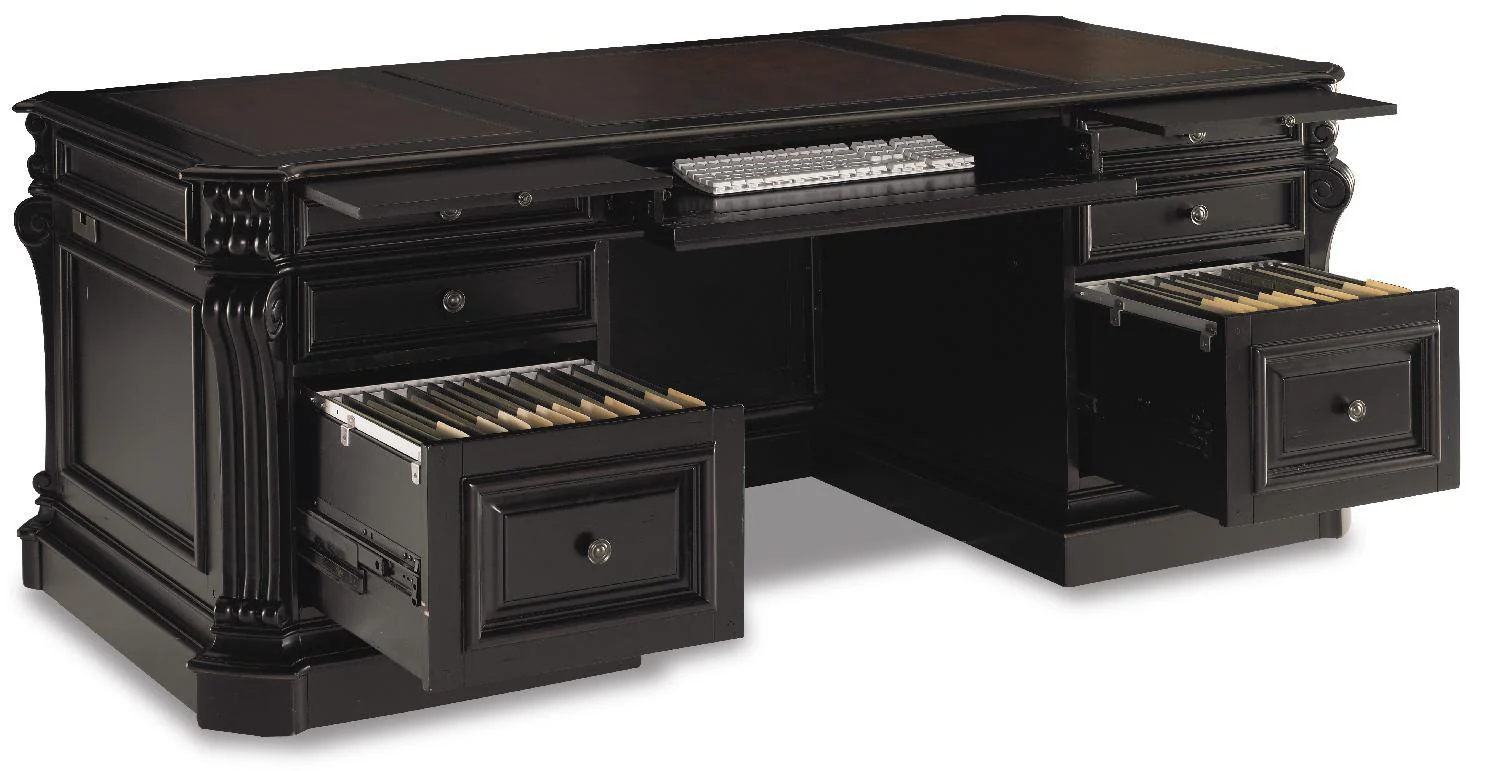 Telluride 76'' Executive Desk withLeather Panels - Image 3