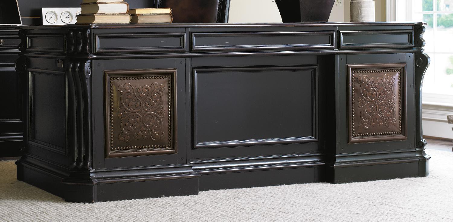 Telluride 76'' Executive Desk withLeather Panels - Image 4