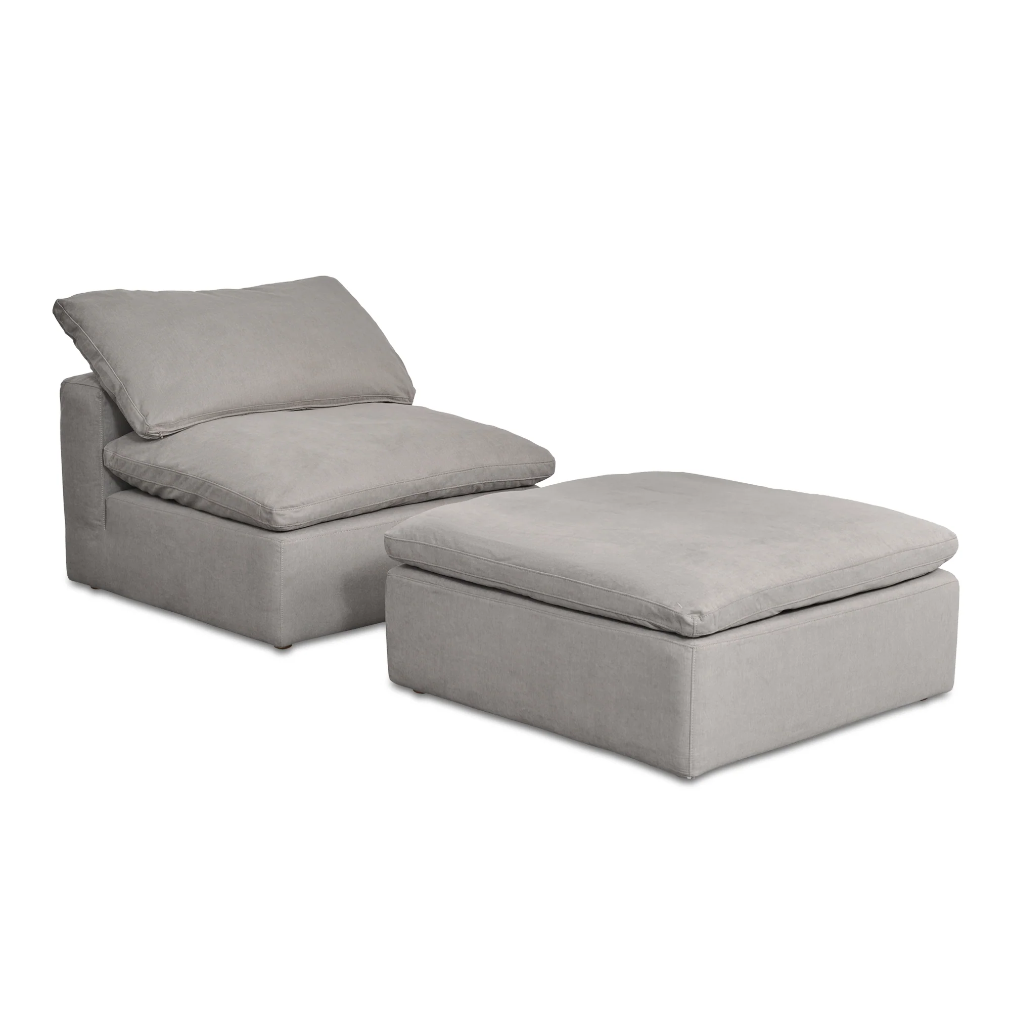 Terra Condo Ottoman Performance Fabric Light Grey - Image 6