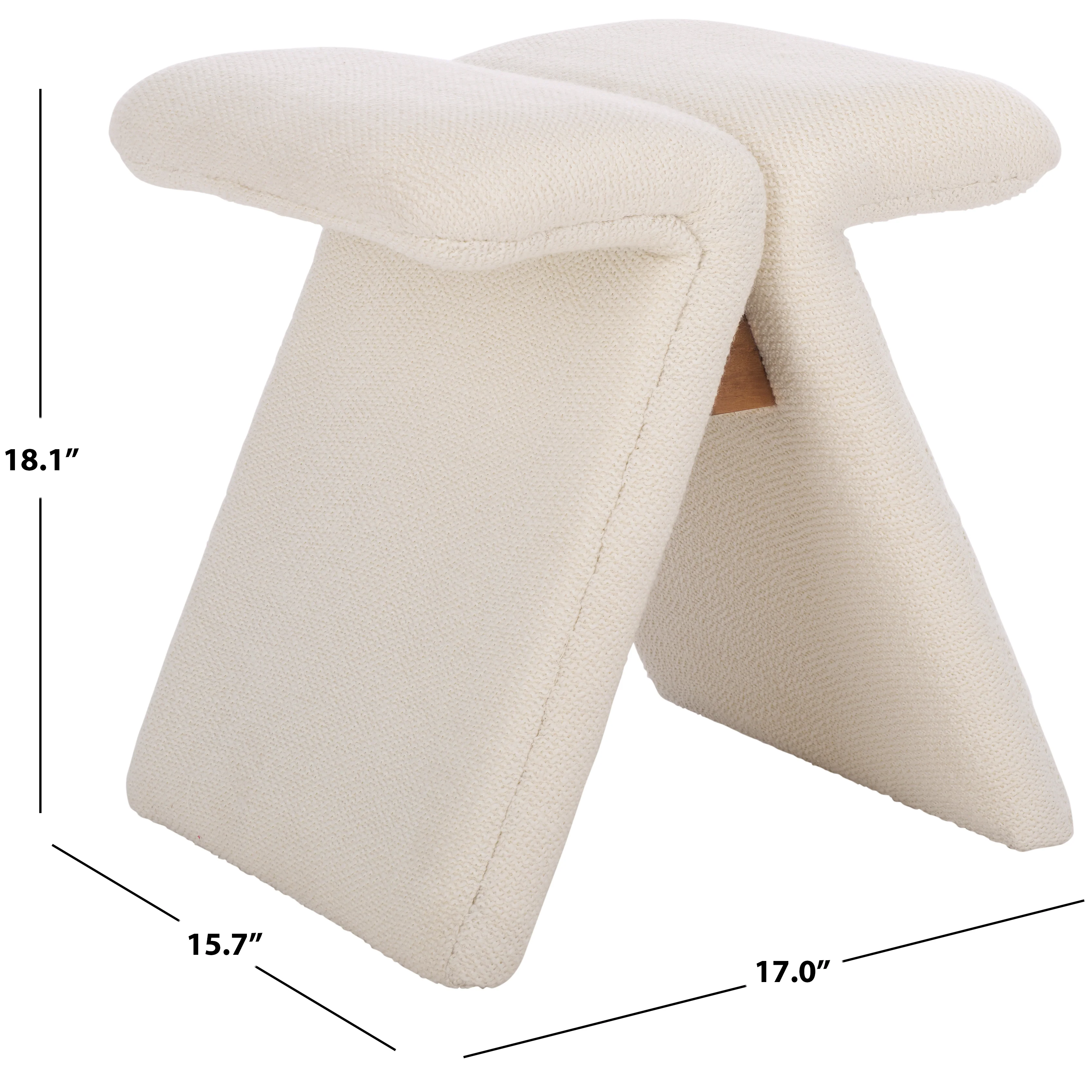 Tessabella Teddy Fabric Ottoman - Image 9
