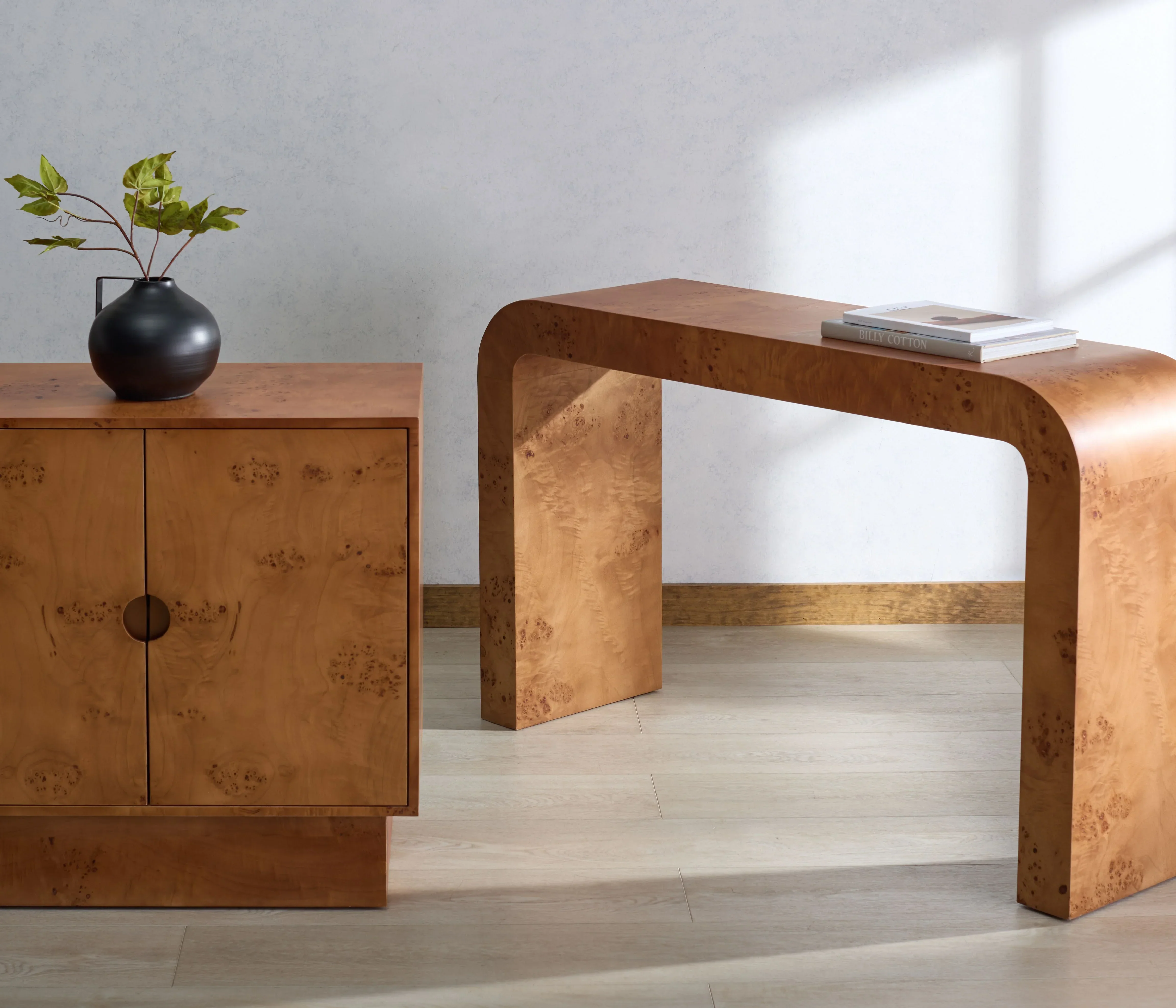 Tessly Burl Veneer Console Table - Image 10