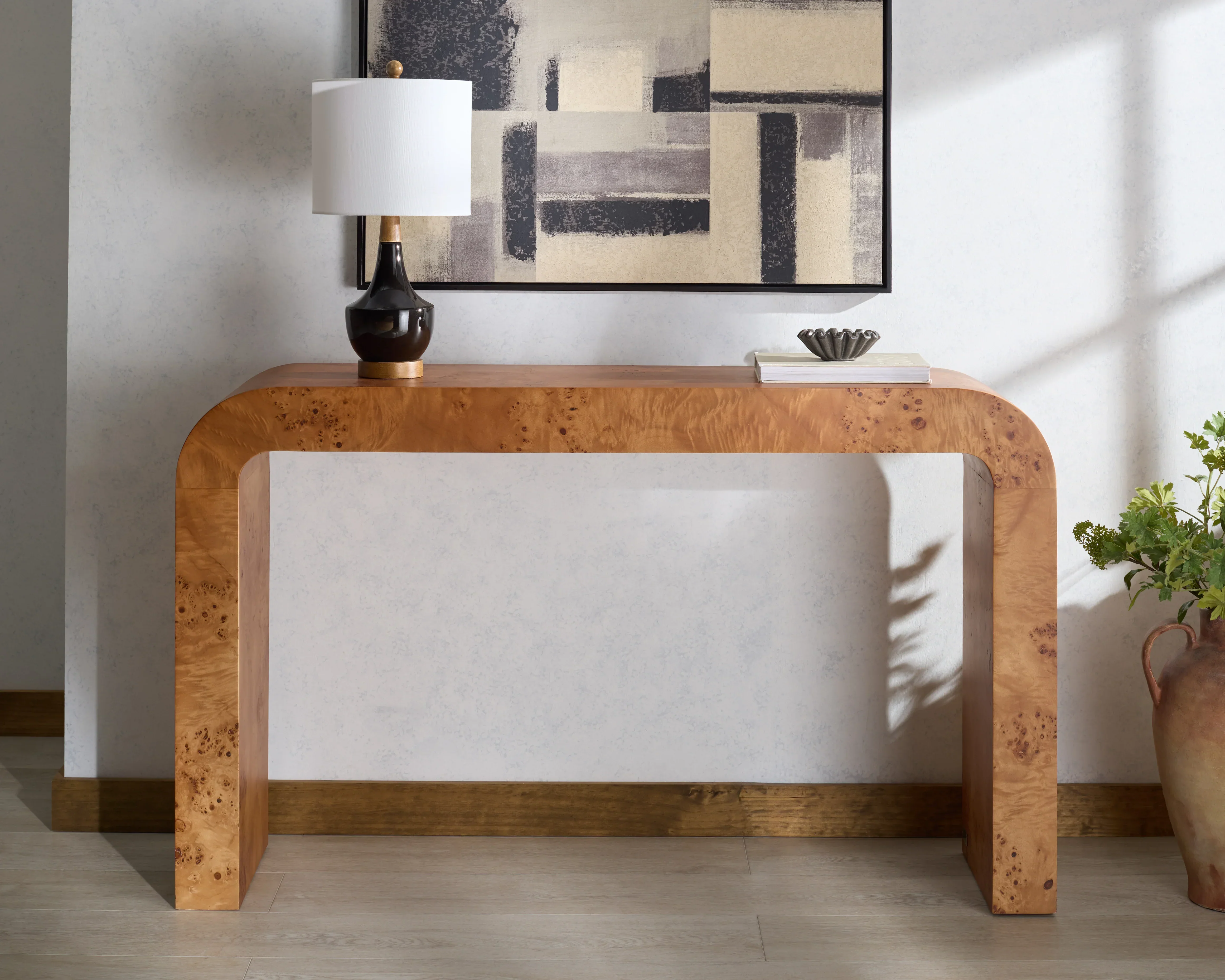 Tessly Burl Veneer Console Table - Image 2