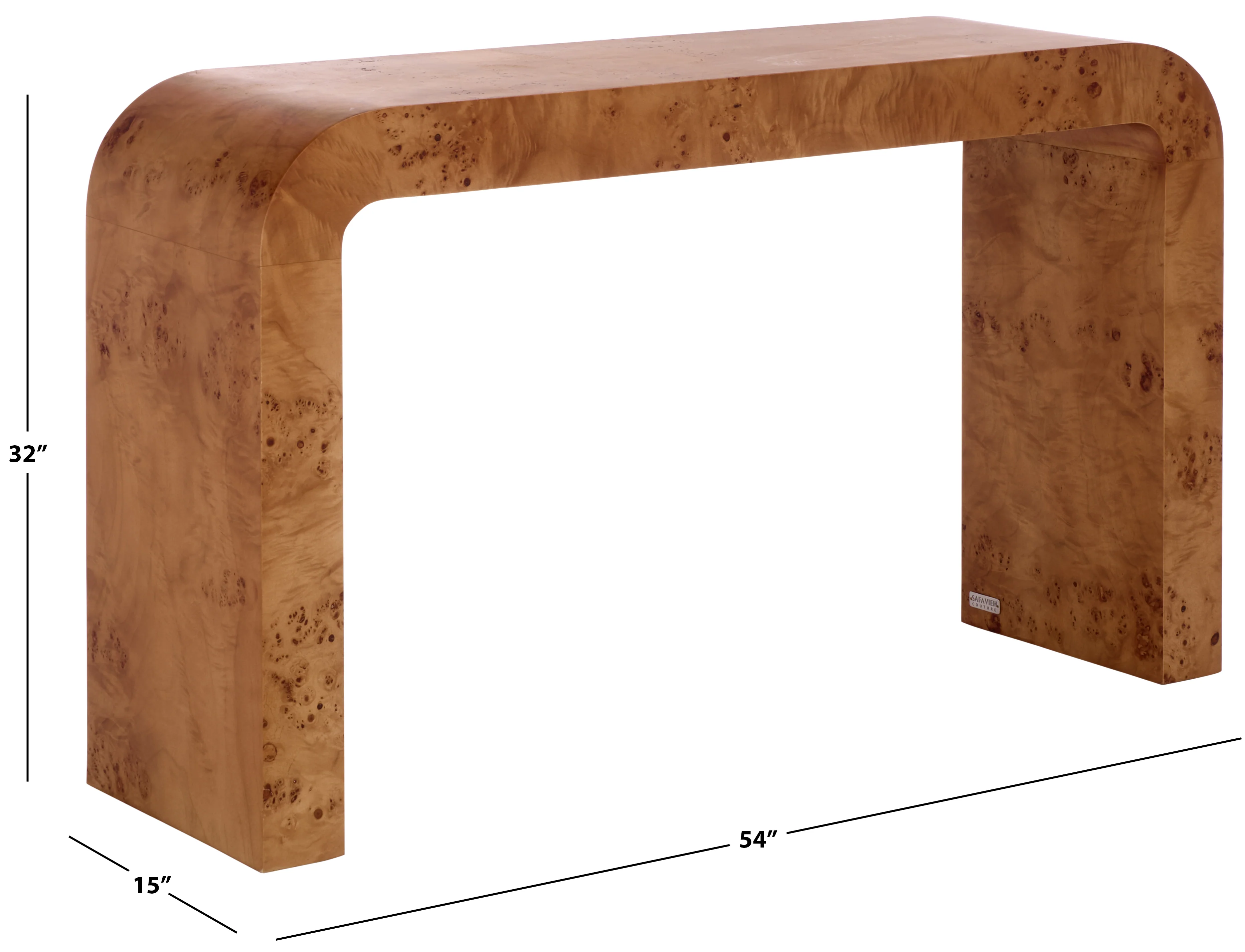 Tessly Burl Veneer Console Table - Image 5