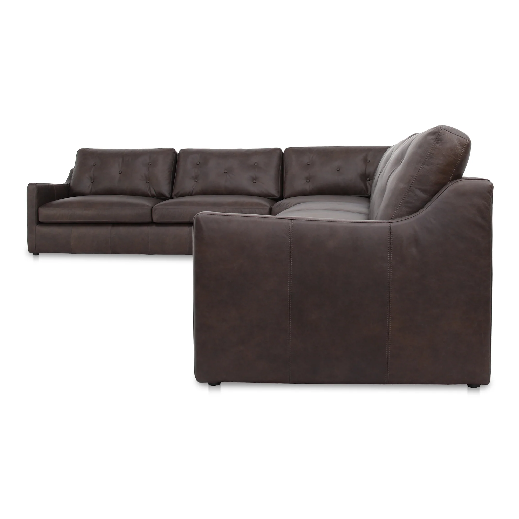 Thurlow Corner Modular Sectional Espresso Brown Leather - Image 2