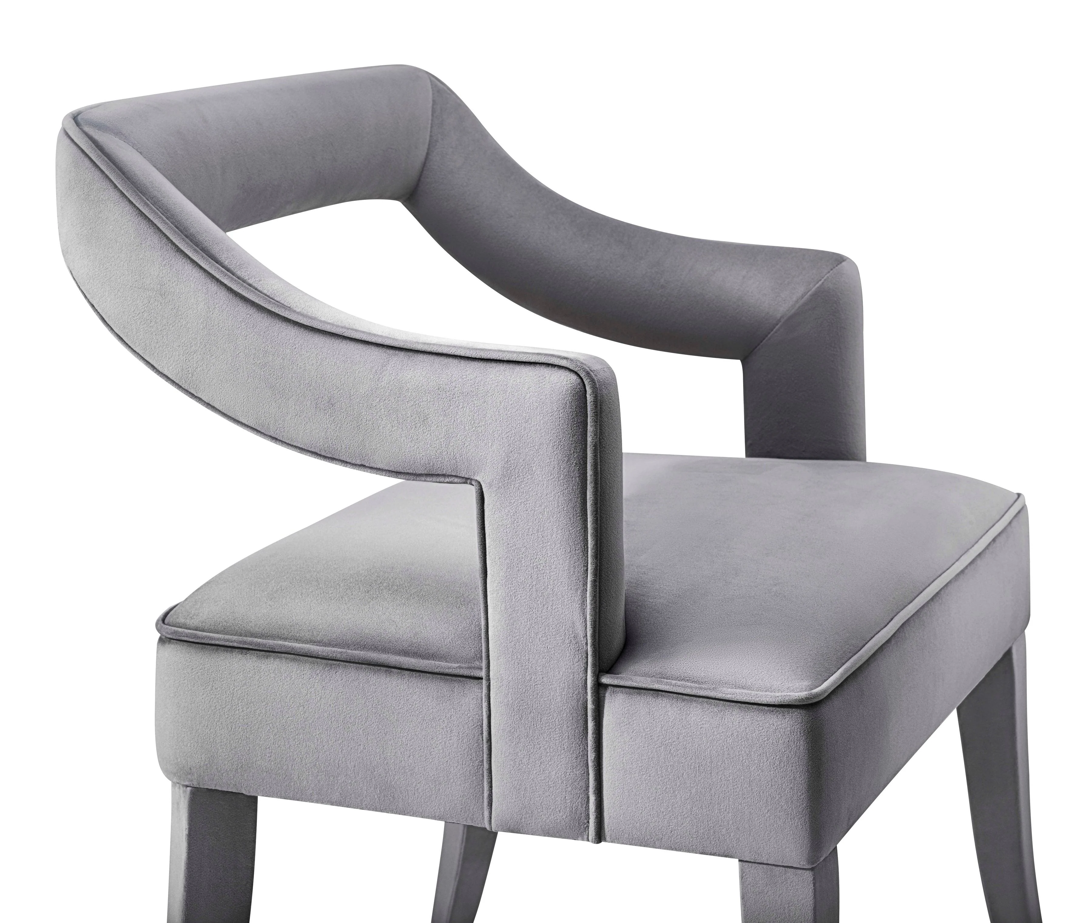Tiffany Grey Velvet Chair - Image 5