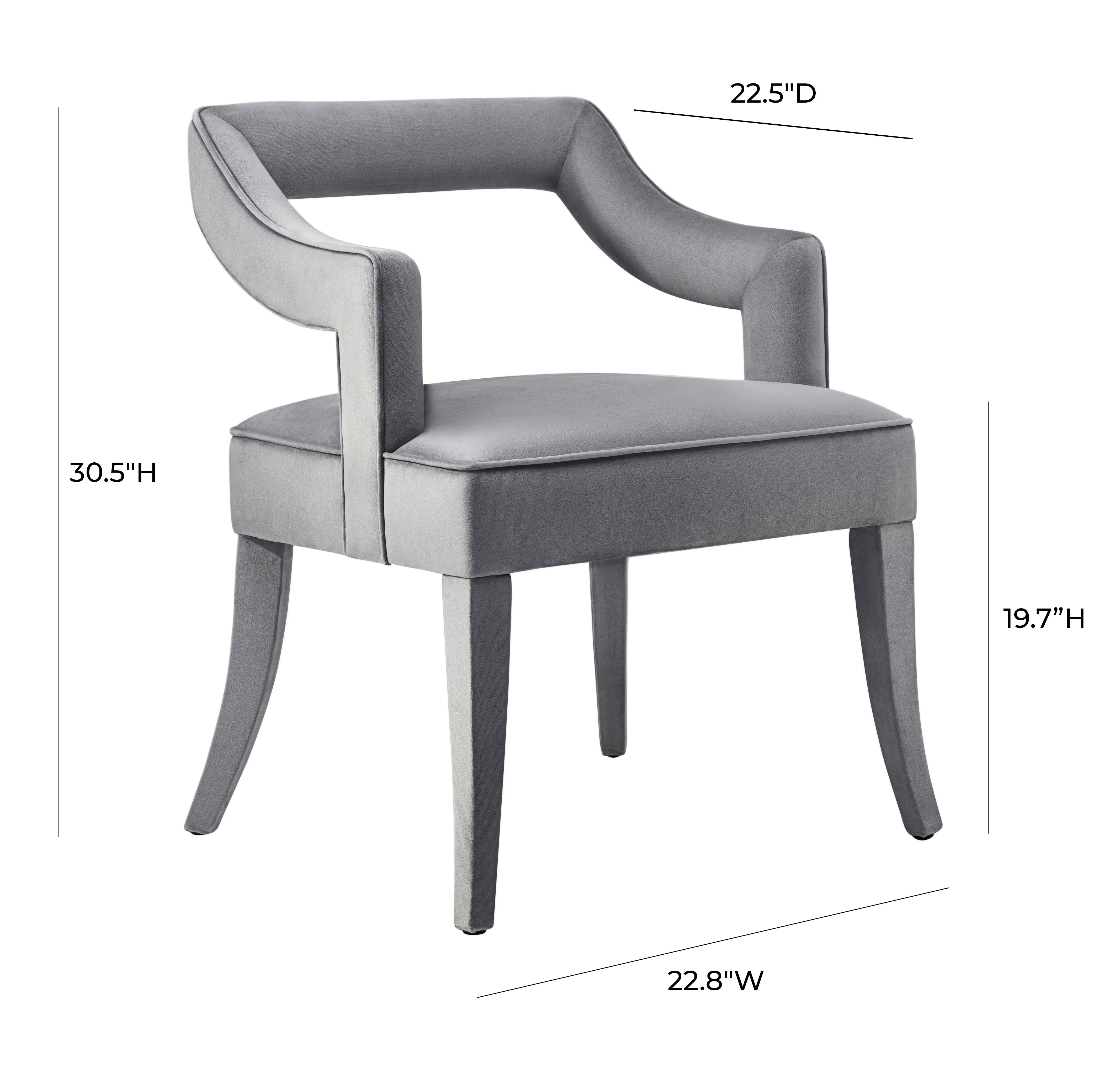 Tiffany Grey Velvet Chair - Image 7