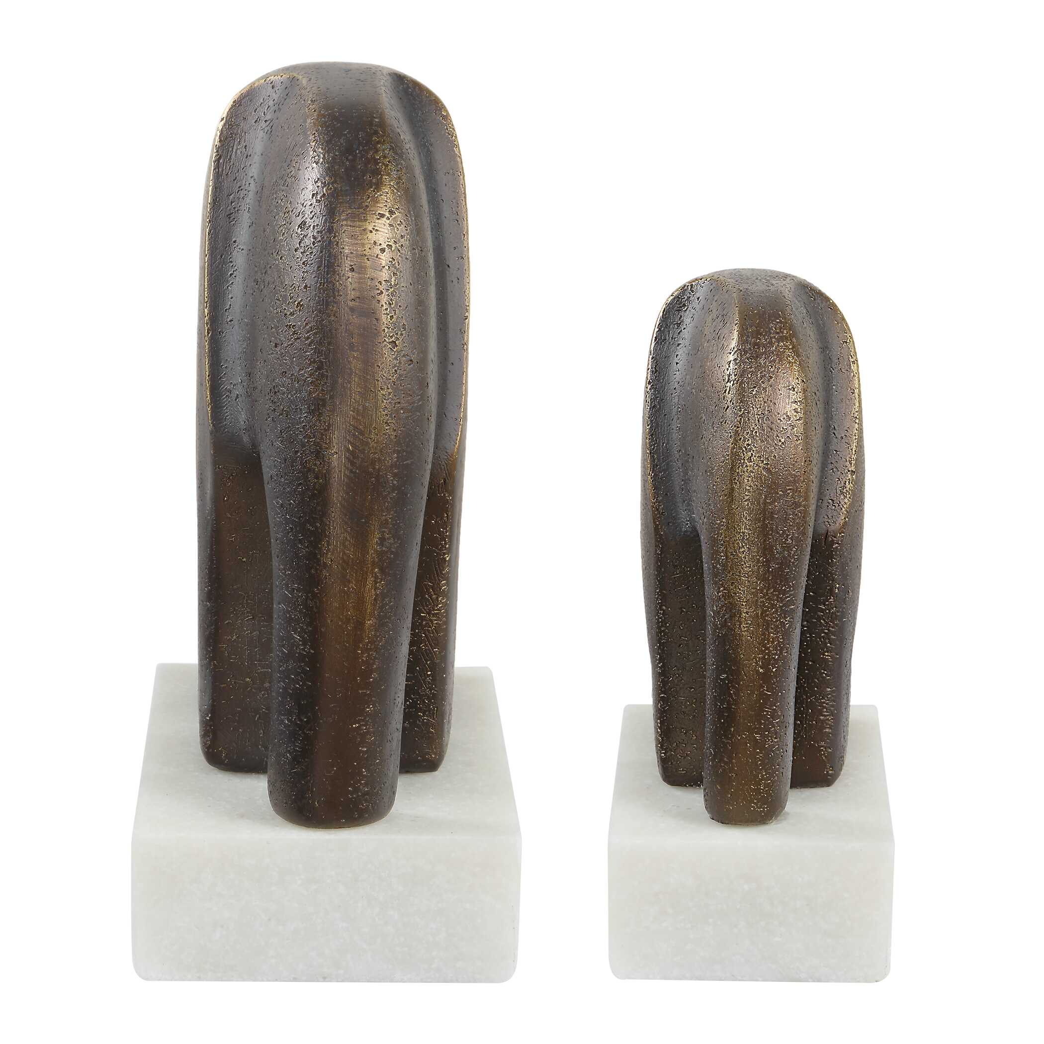 Timeless Tusk Bronze Sculptures - Set of 2 - Image 5