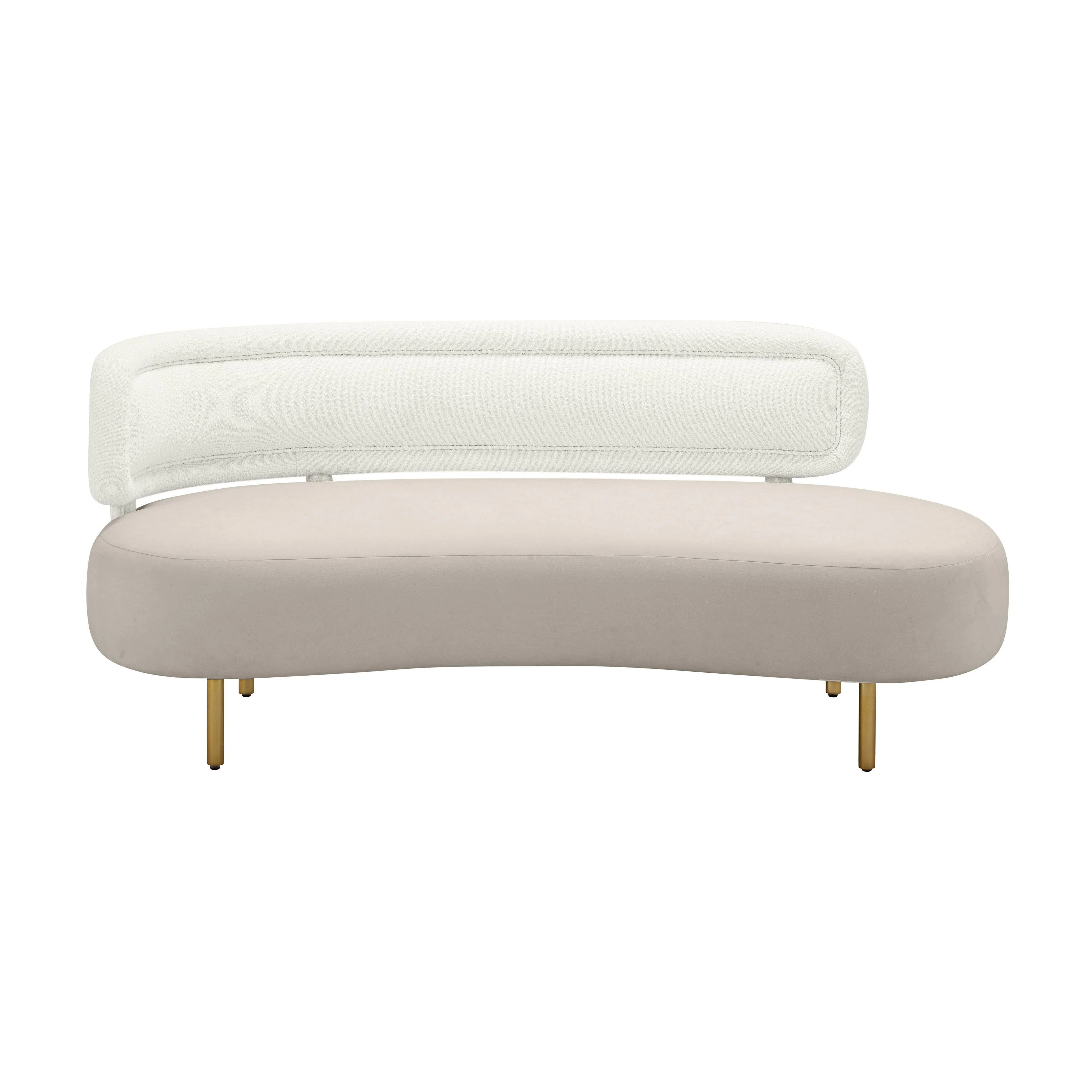 Tischa Cream Boucle & Grey Velvet Sofa - Image 3