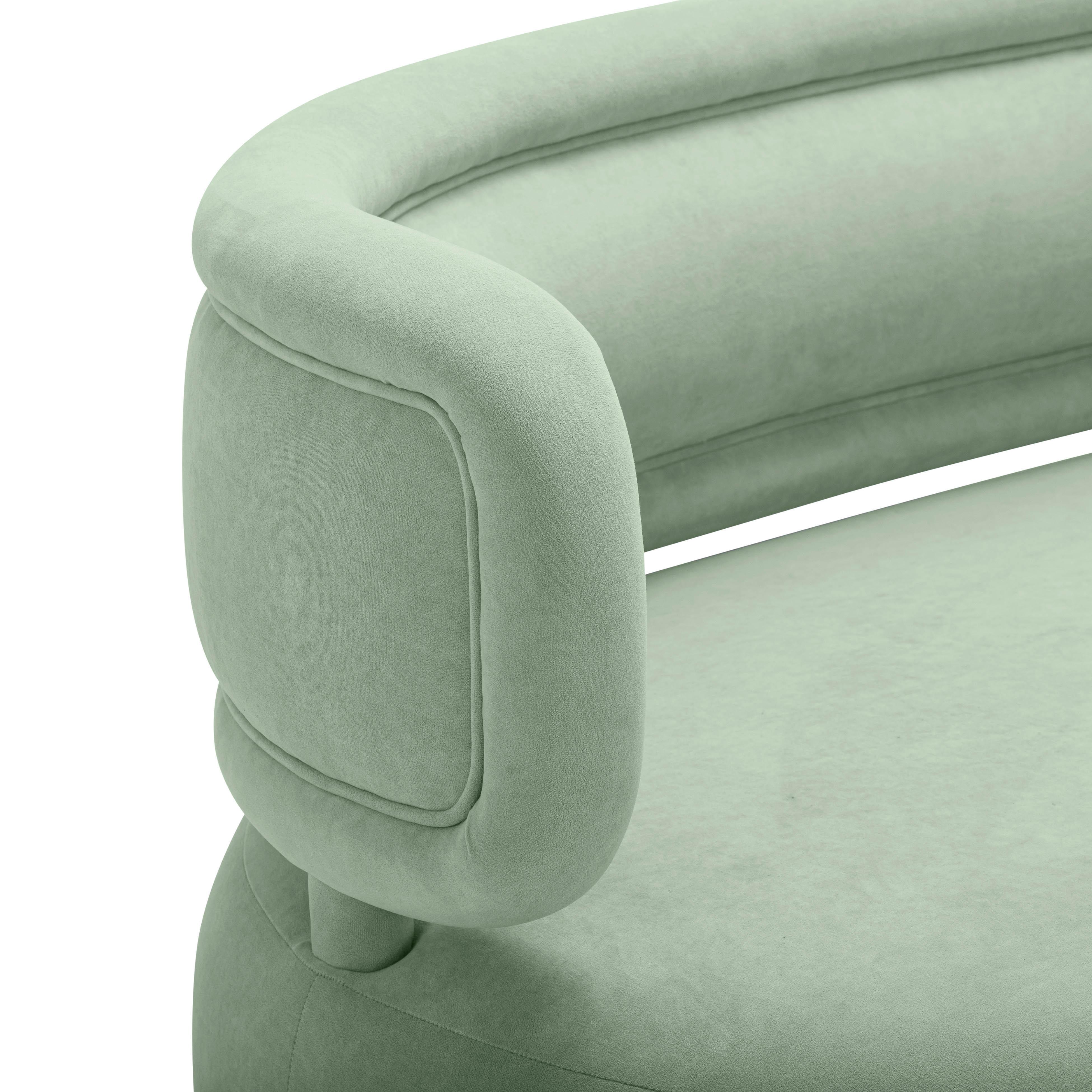 Tischa Mint Green Velvet Sofa - Image 5