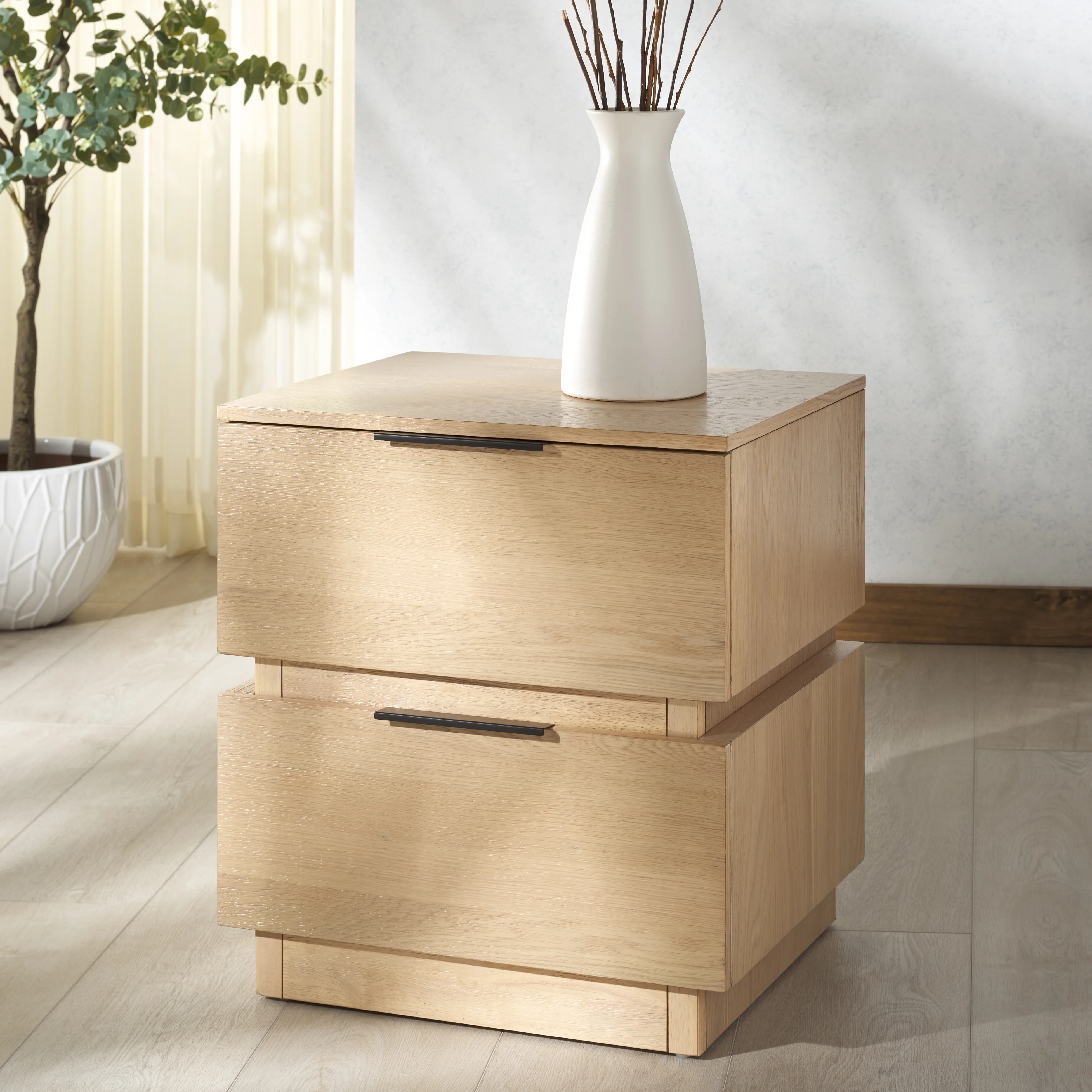 Titus 2 Drawer Stacked Nightstand - Image 2