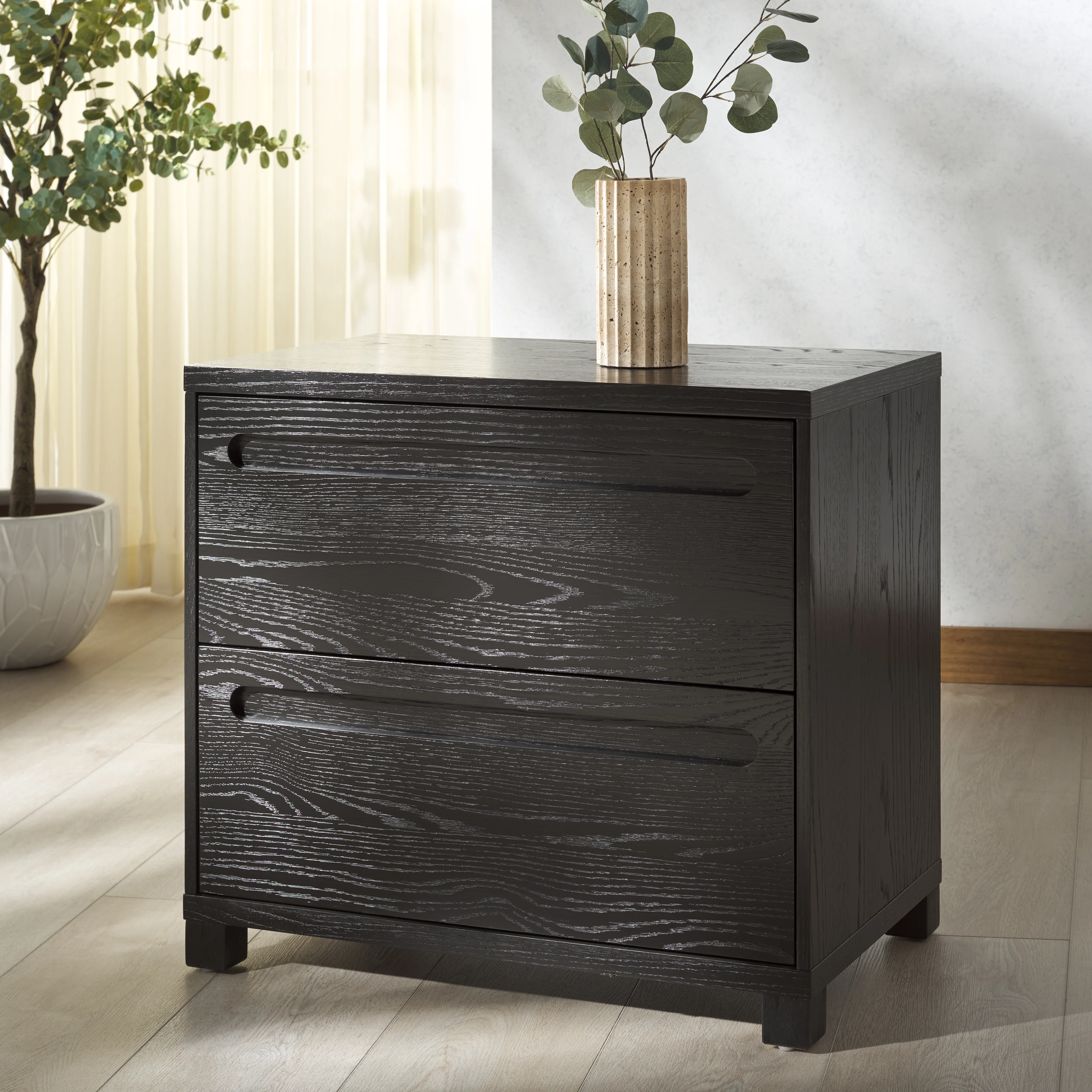Tobiette 2 Drawer Wood Nightstand - Image 10