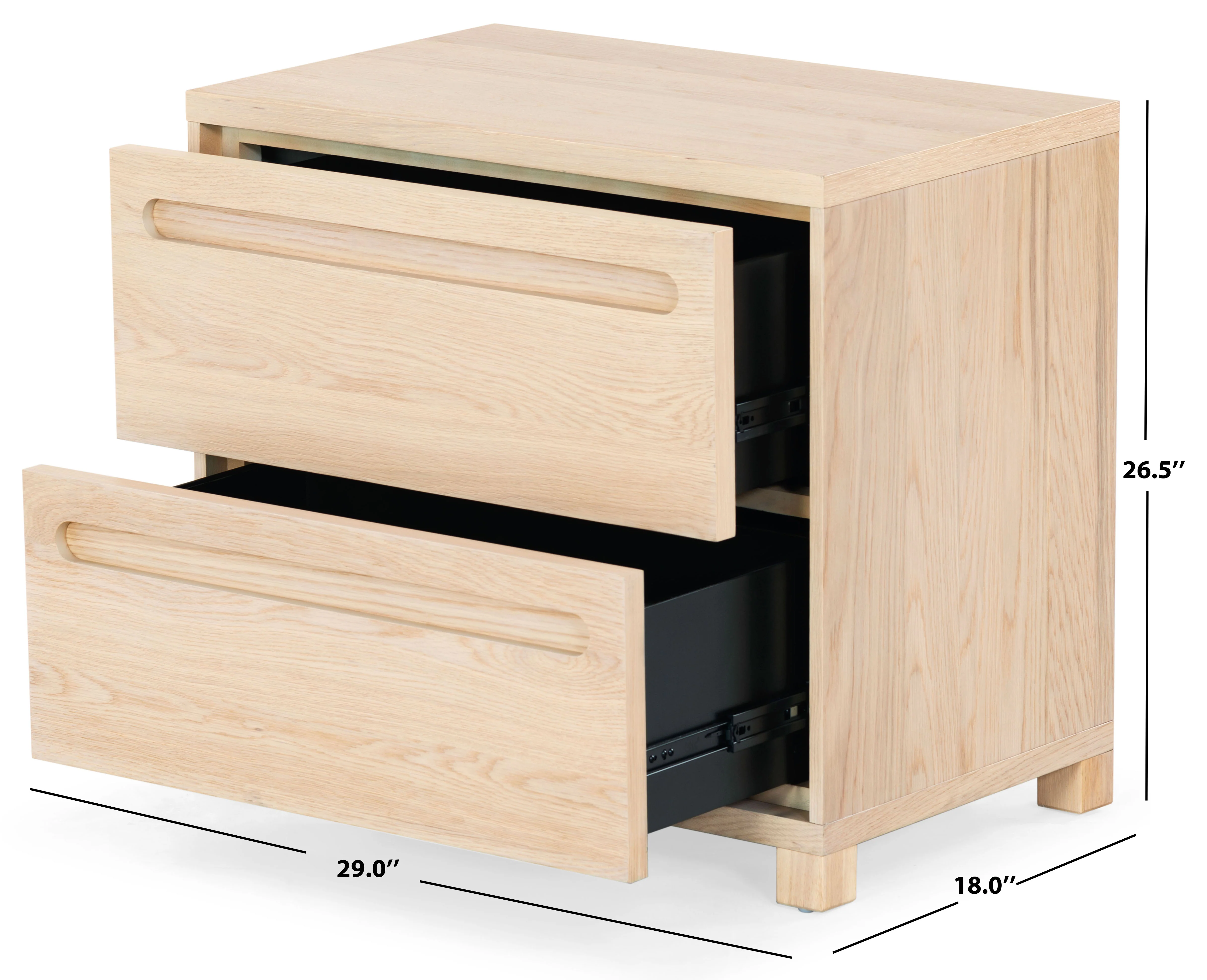 Tobiette 2 Drawer Wood Nightstand - Image 6