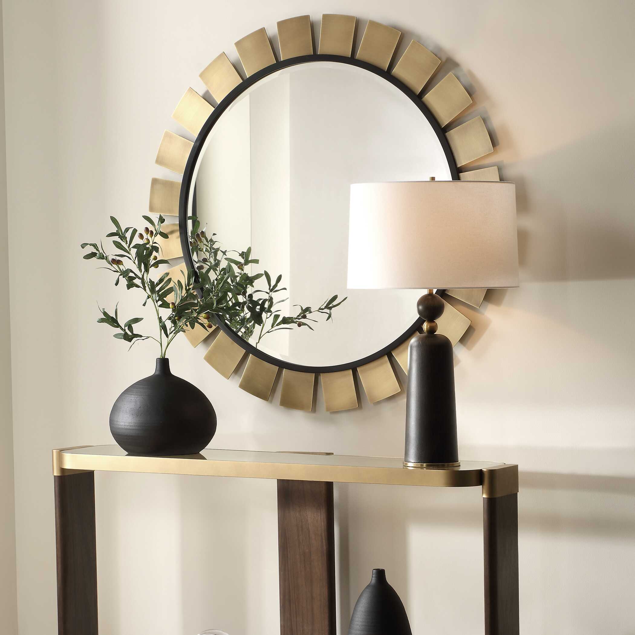 Toluca Round Brass Mirror - Image 3