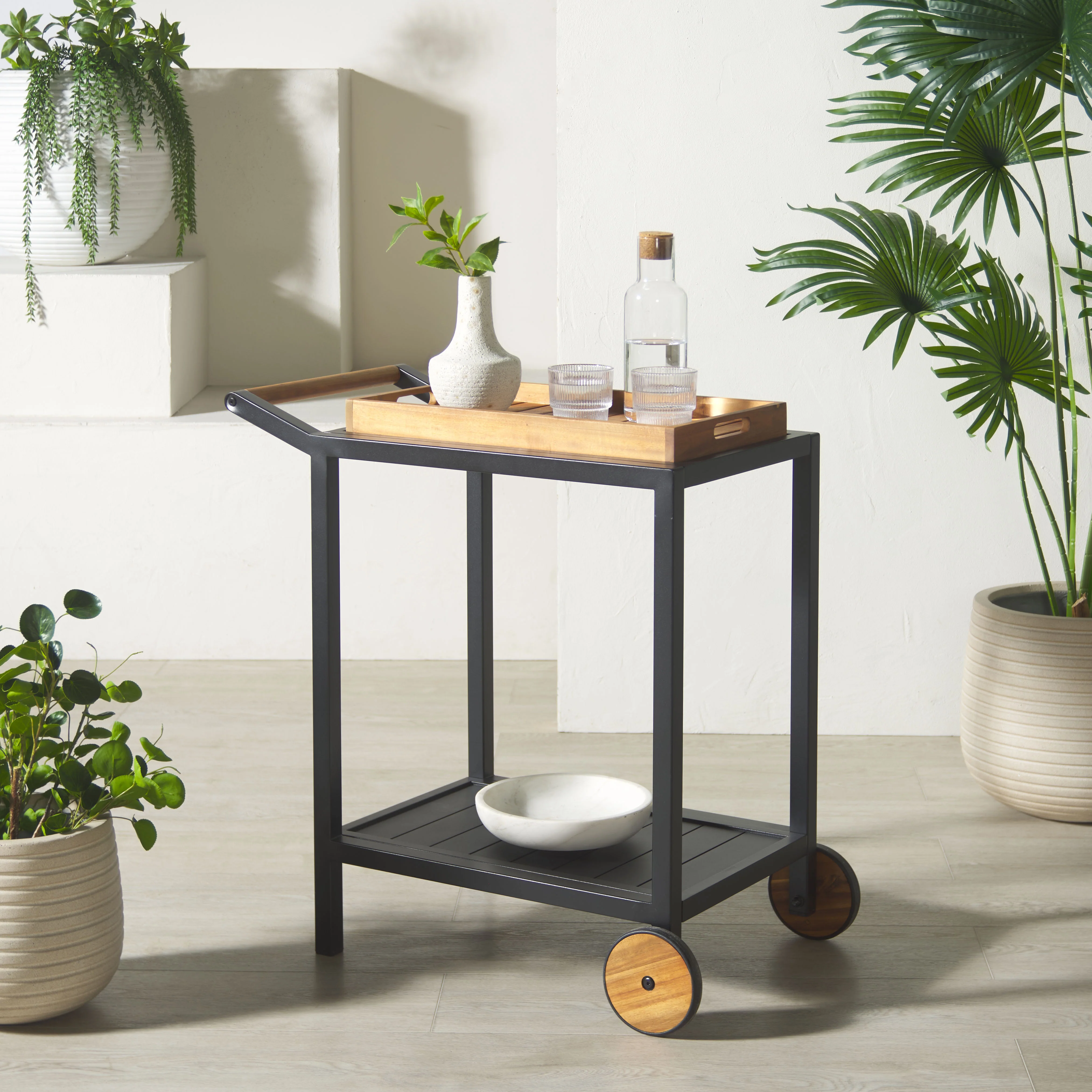Tonga Aluminum Outdoor Bar Cart - Image 2