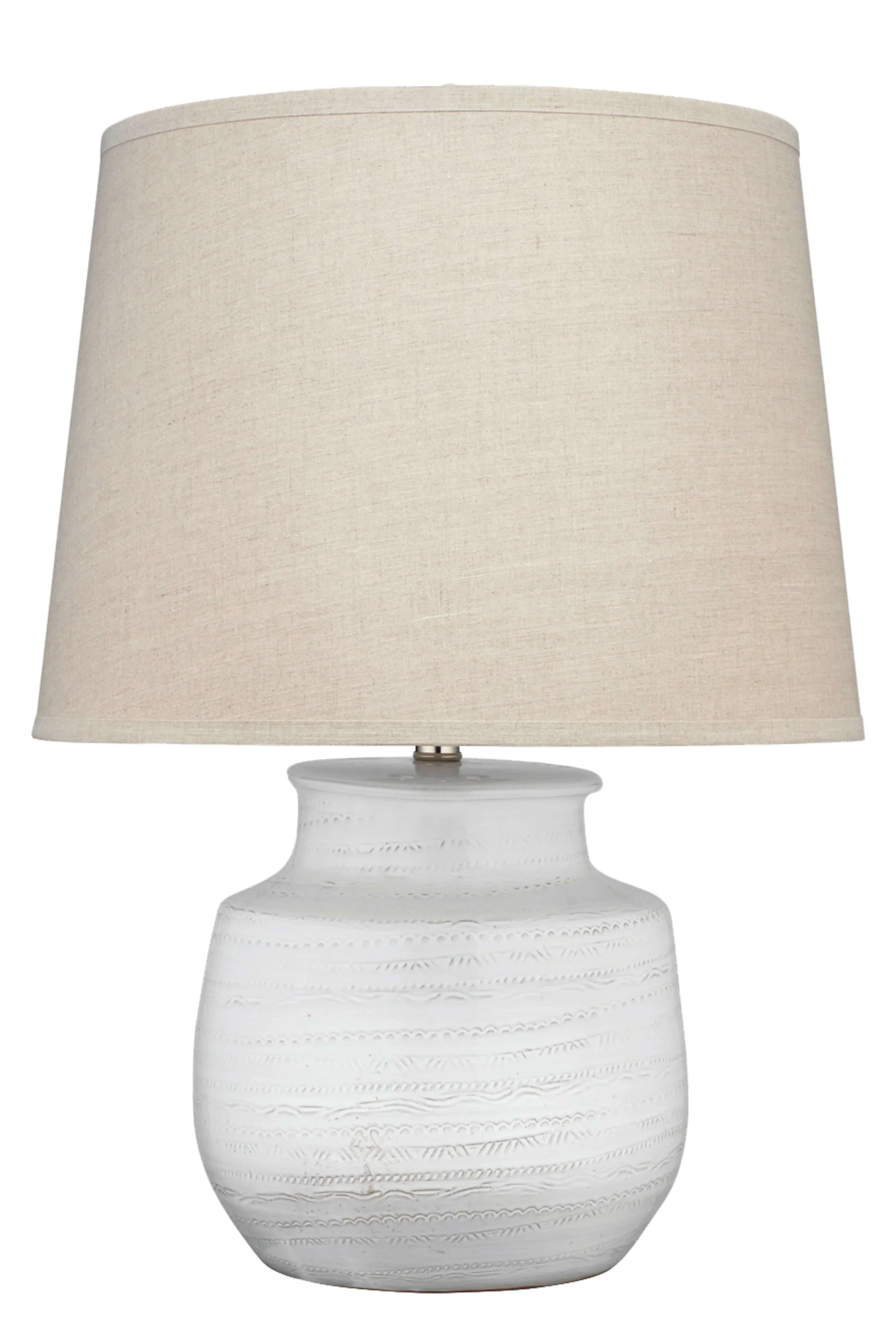 Trace Ceramic Table Lamp with Linen Shade
