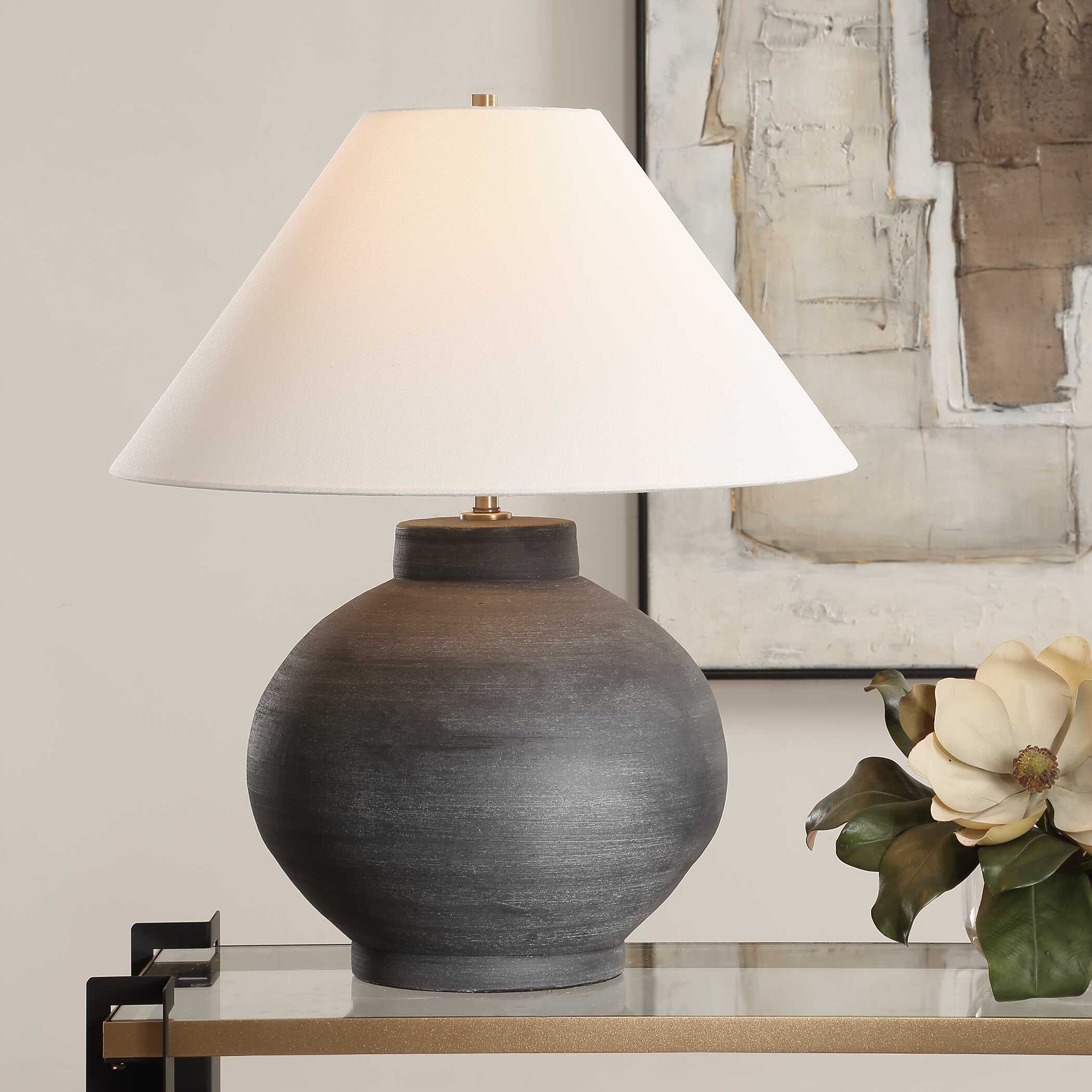 Tramore Rustic Charcoal Table Lamp - Image 2
