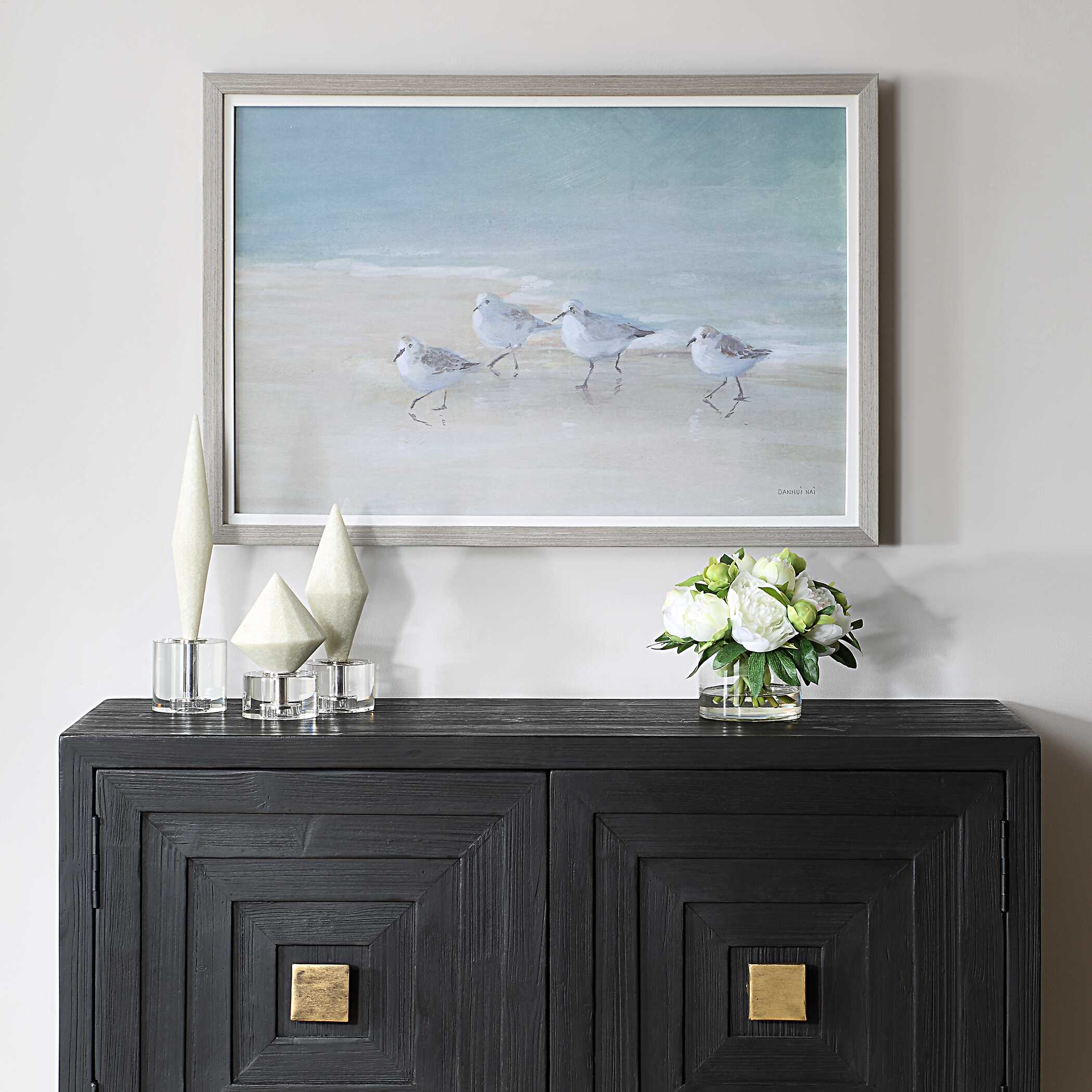 Tranquil Shorebirds On The Sand Framed Print - Image 2