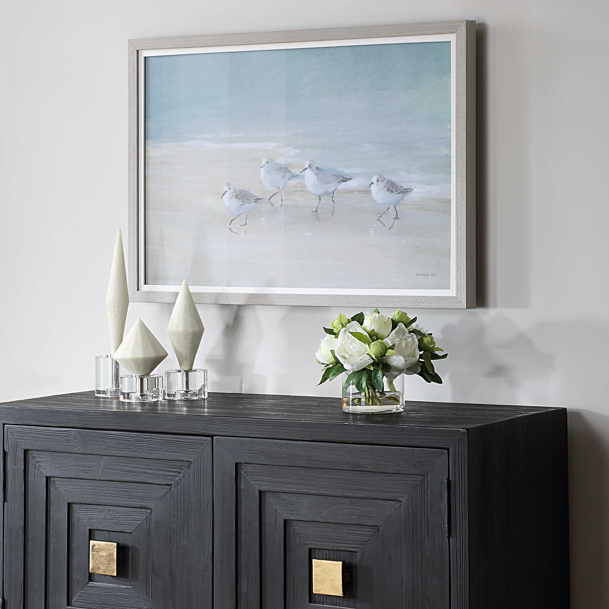 Tranquil Shorebirds On The Sand Framed Print - Image 3