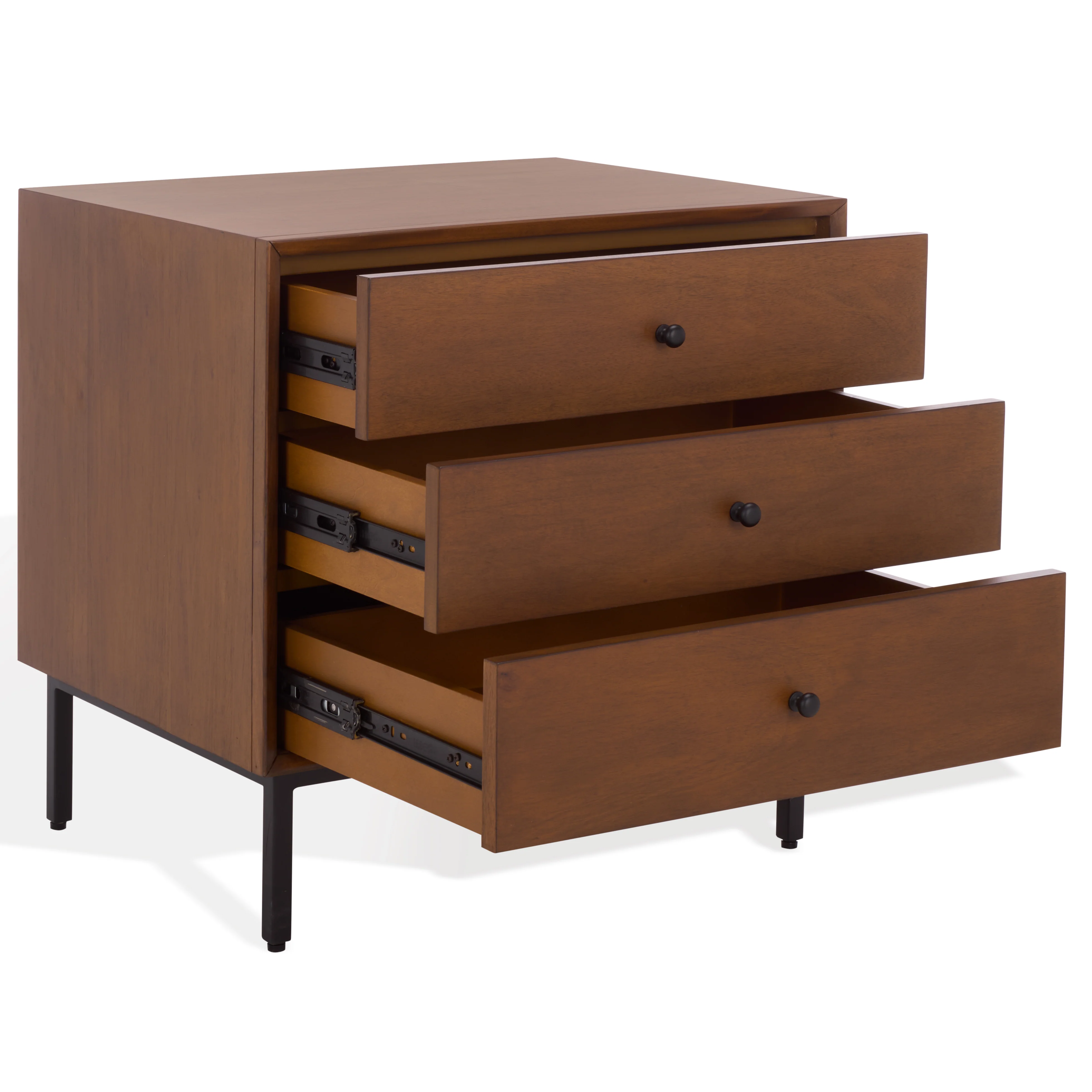 Trever Wood 3 Drawer Nightstand - Image 3